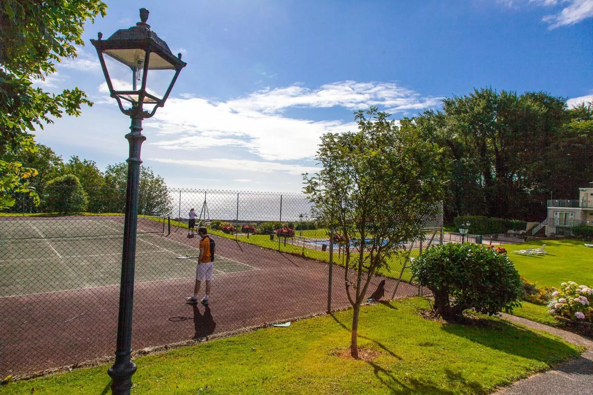 Tennis court in Langstone Cliff Hotel