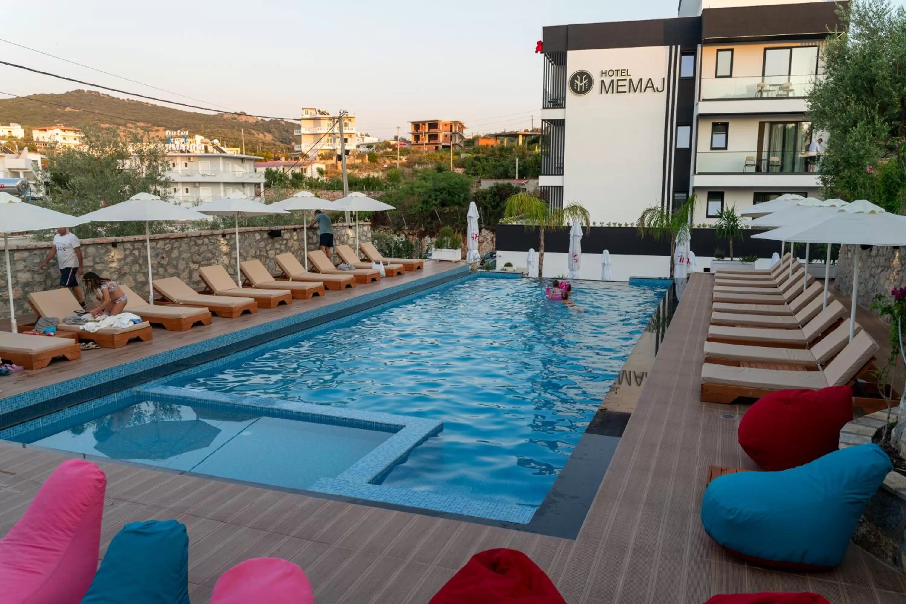 sunbed, Swimming Pool in Hotel Memaj