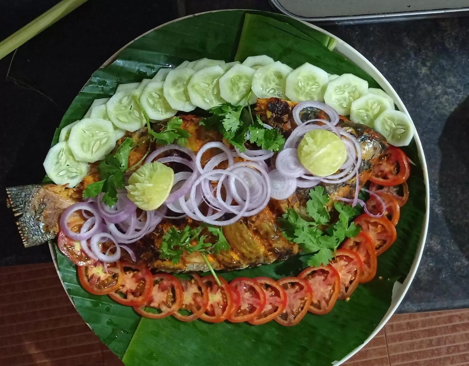 Food in Perch by the sea