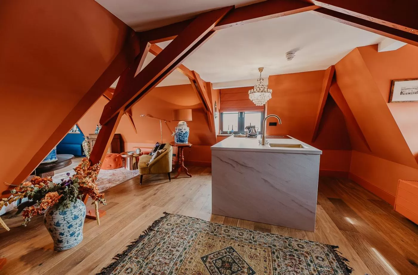 Kitchen or kitchenette in Boutique Hotel Zeeuws-Meisje