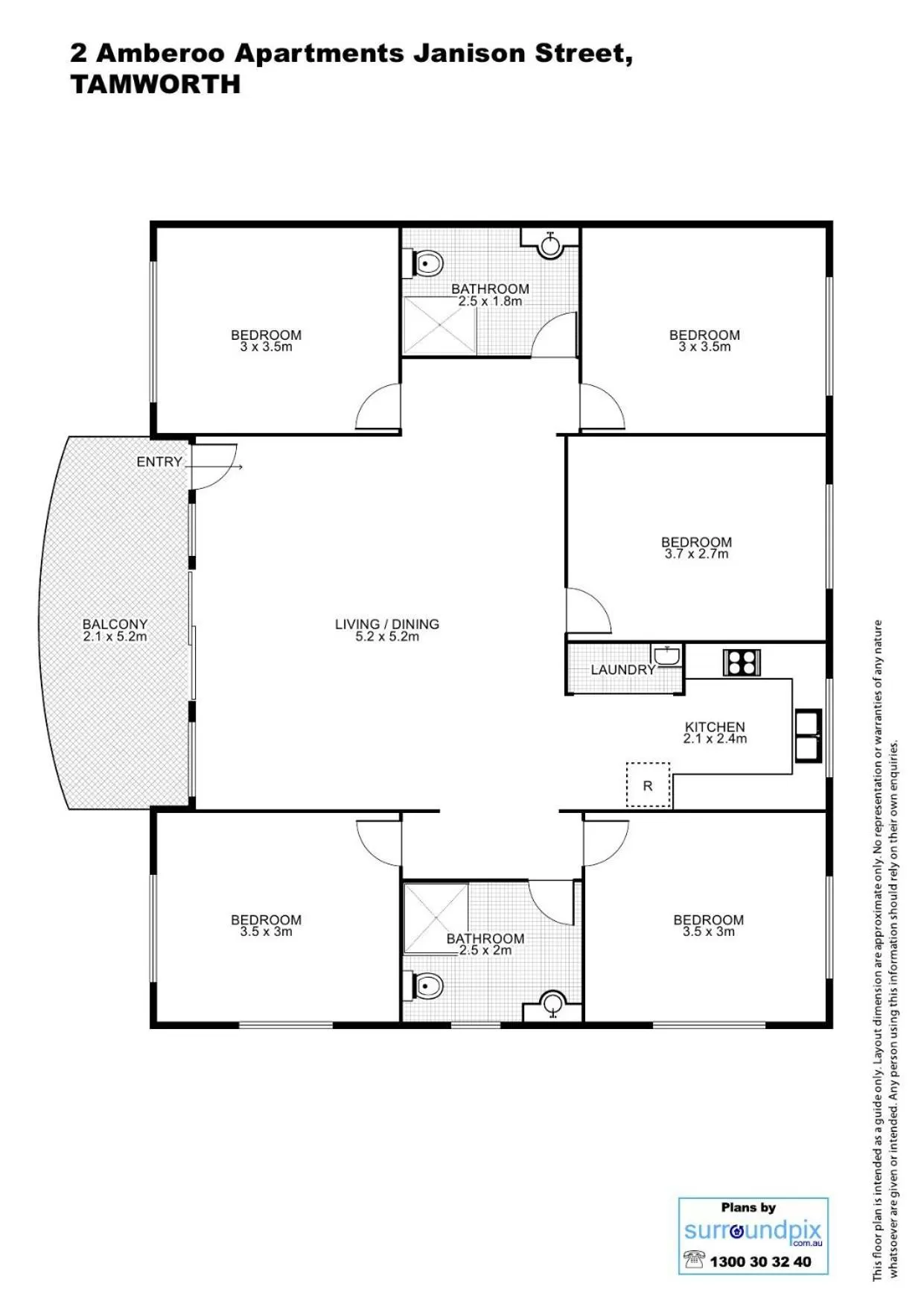 Floor plan in Amberoo Apartments Tamworth