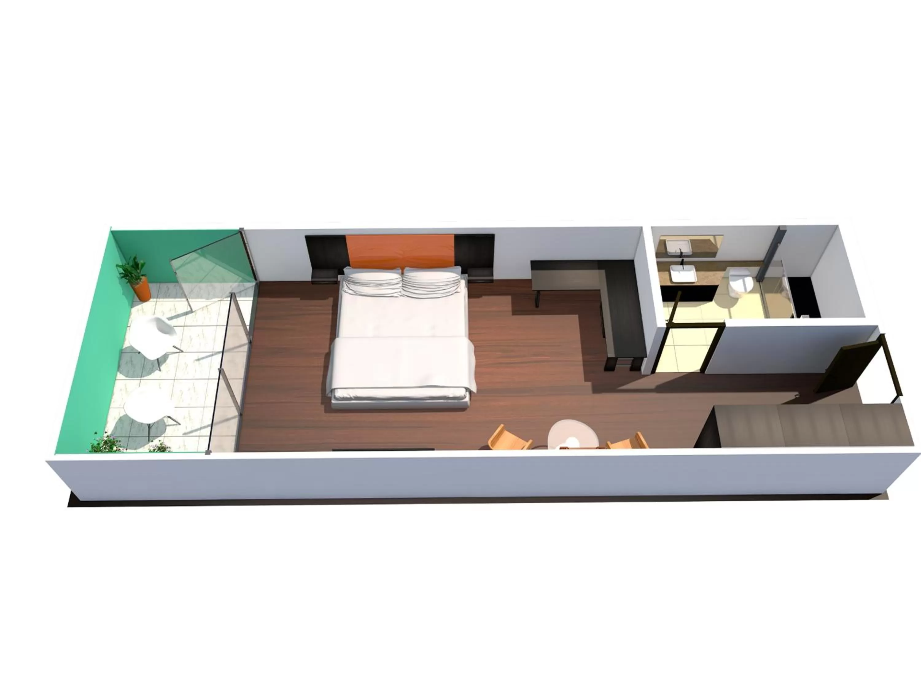 Decorative detail, Bed in Hotel 104 Art Suites