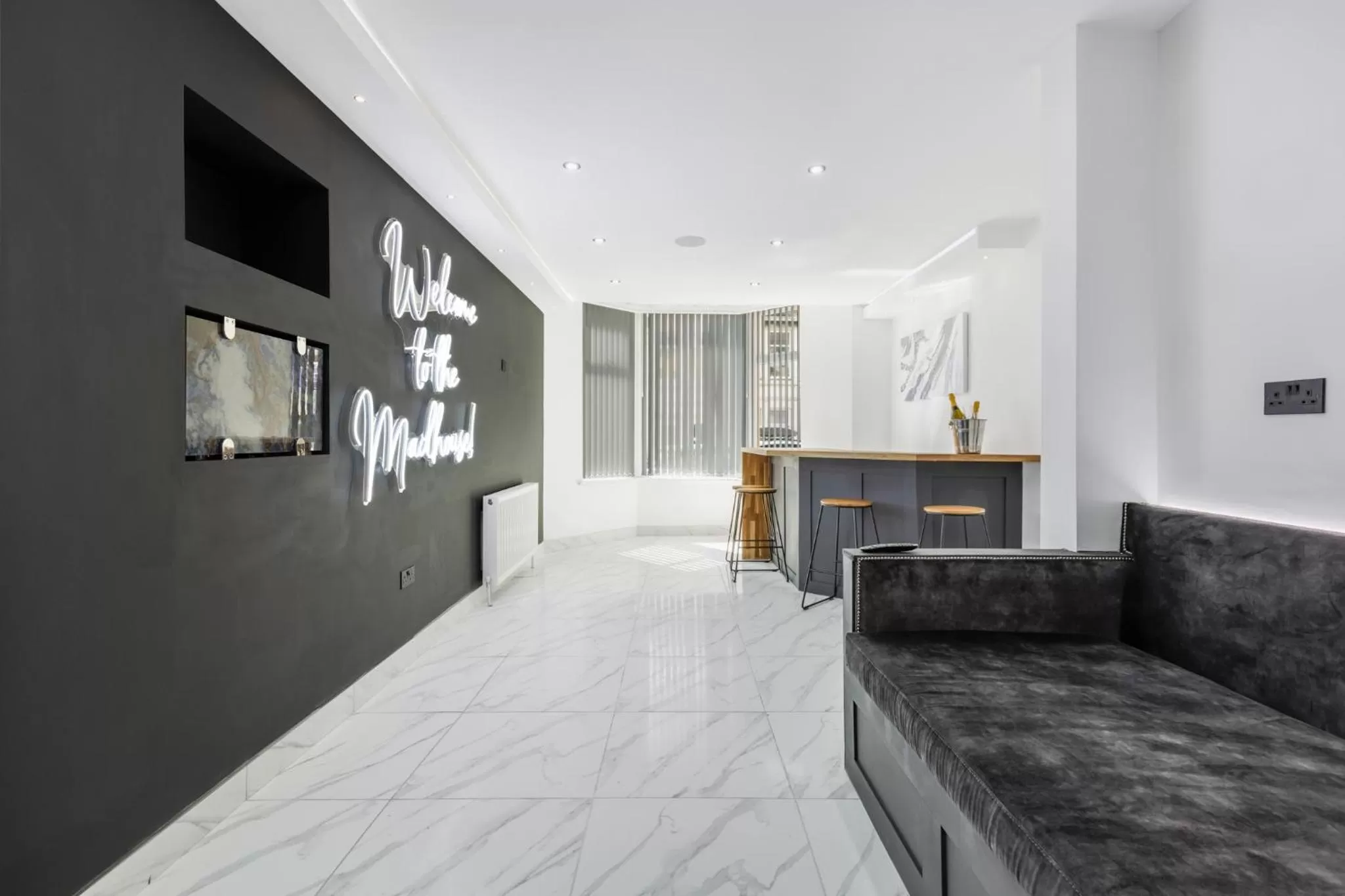 Living room in Crystal Towers Sasco Apartments