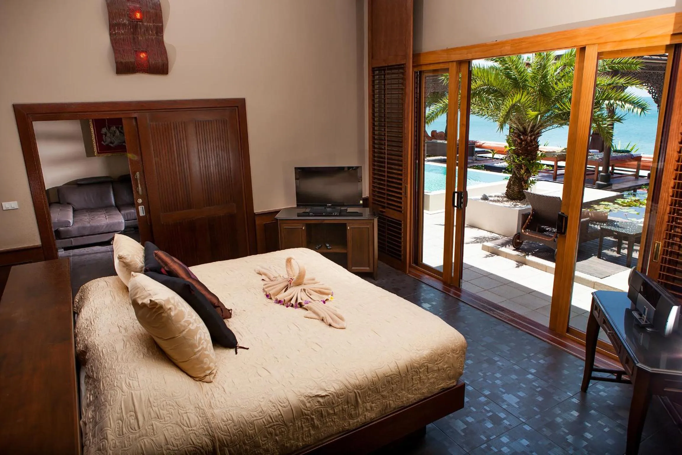 Bed in Ammatara Pura Pool Villa