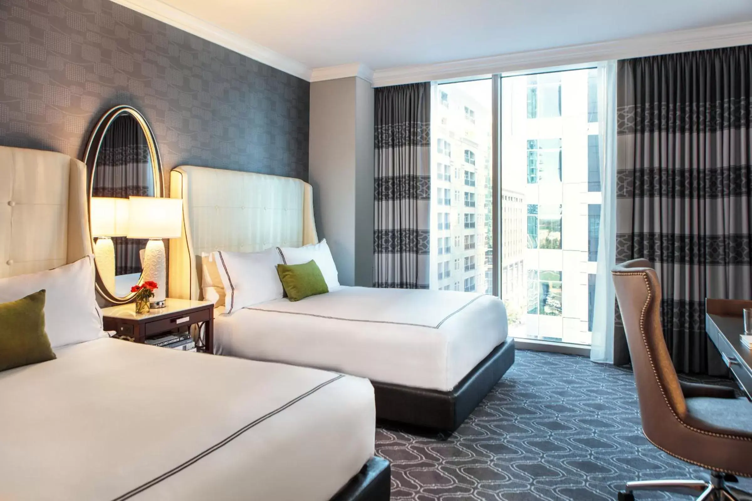 Queen Room with Two Queen Beds and Mobility Accessible Roll-In Shower in Kimpton Tryon Park Hotel, an IHG Hotel Queen Room with Two Queen Beds and Mobility Accessible Roll-In Shower in Kimpton Tryon Park Hotel, an IHG Hotel