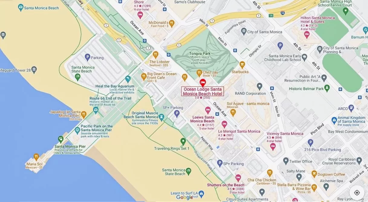 Area and facilities in Ocean Lodge Santa Monica Beach Hotel