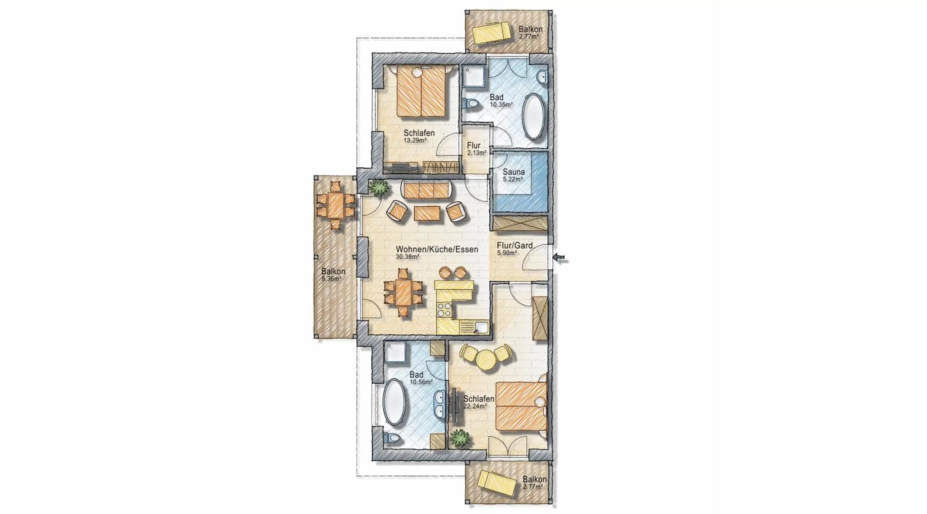 Two-Bedroom Apartment with Sauna in Beach Apartments Heiligenhafen