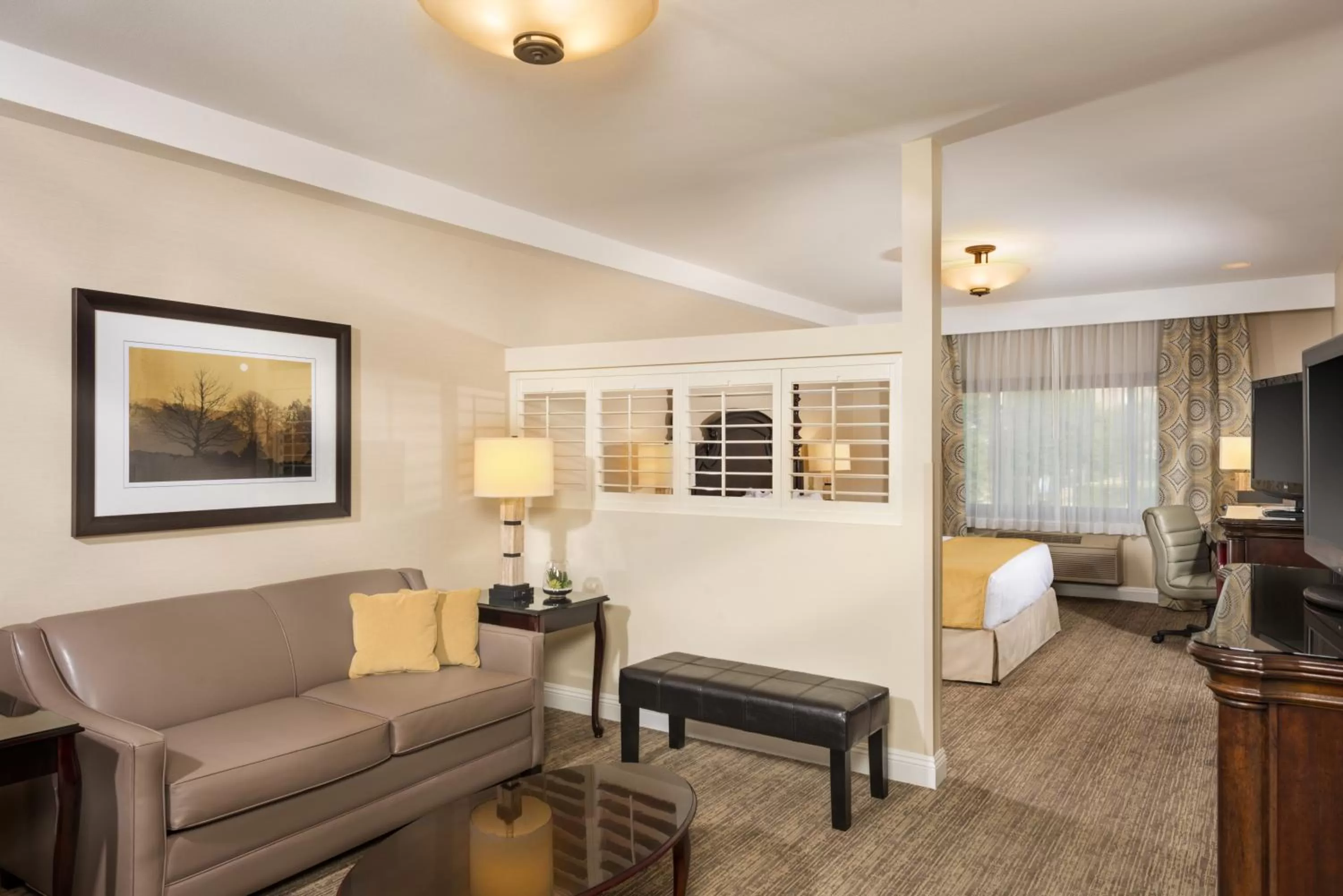 Bedroom in Ayres Suites Ontario at the Mills Mall - Rancho Cucamonga
