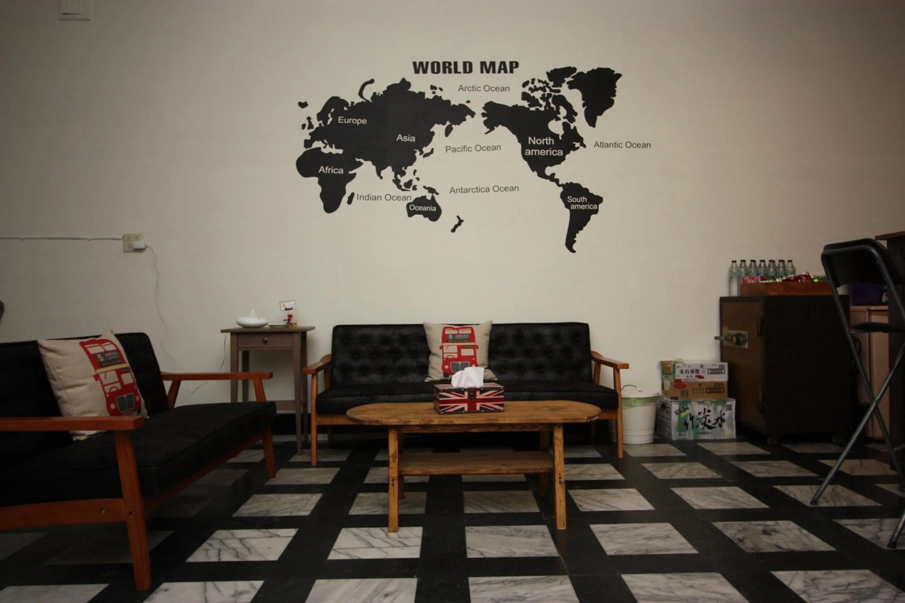 Decorative detail in OC Hostel