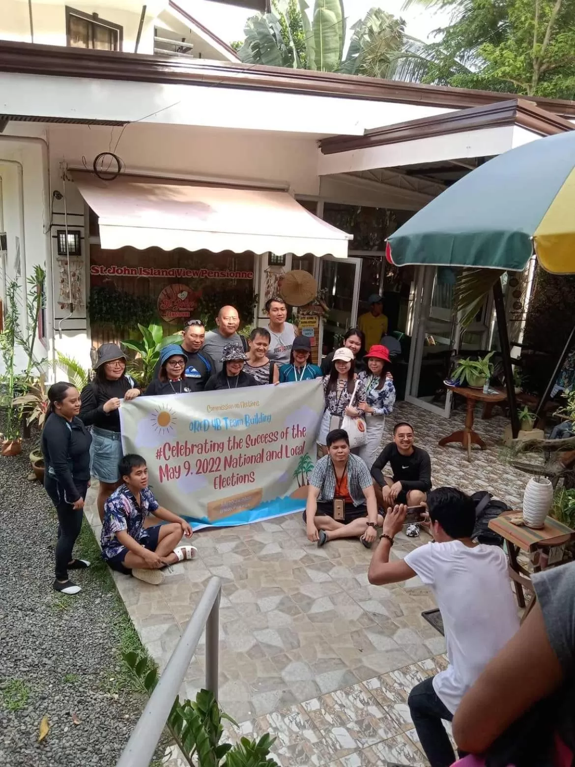 group of guests in St. John Island View Pensionne