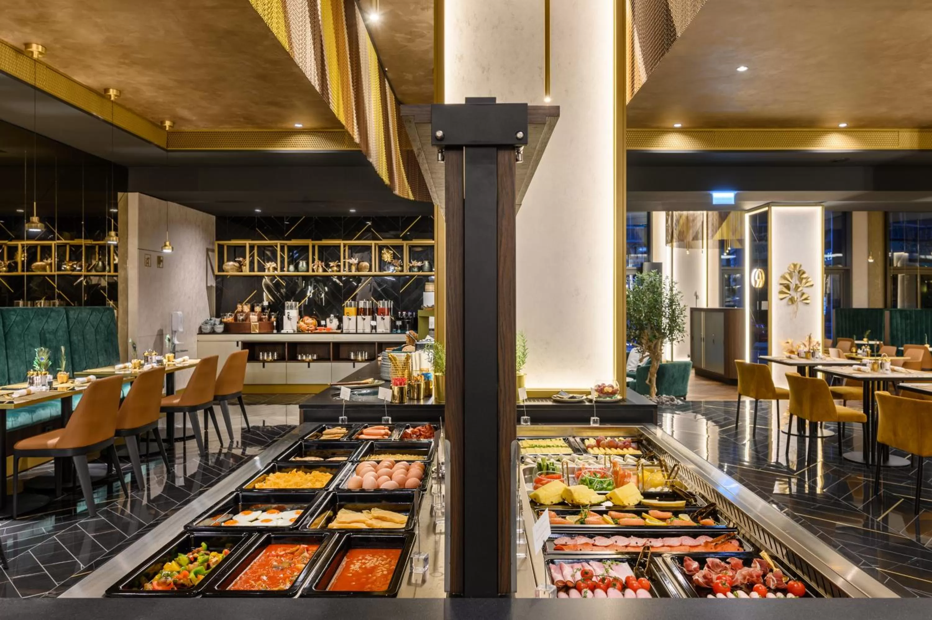 Buffet breakfast in Emerald Downtown Luxury Suites by Continental Group