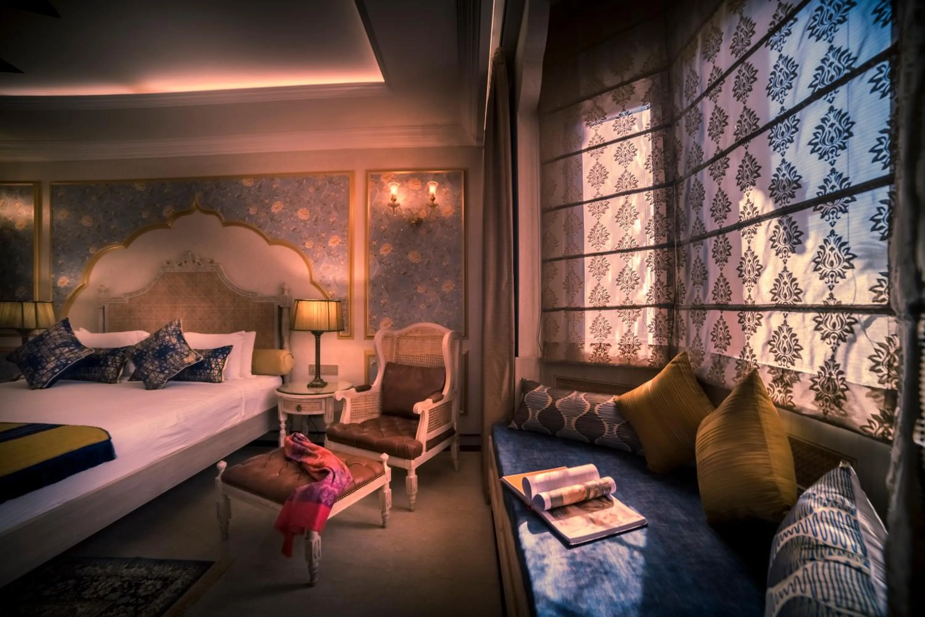 Photo of the whole room, Bed in Fort Rajwada,Jaisalmer