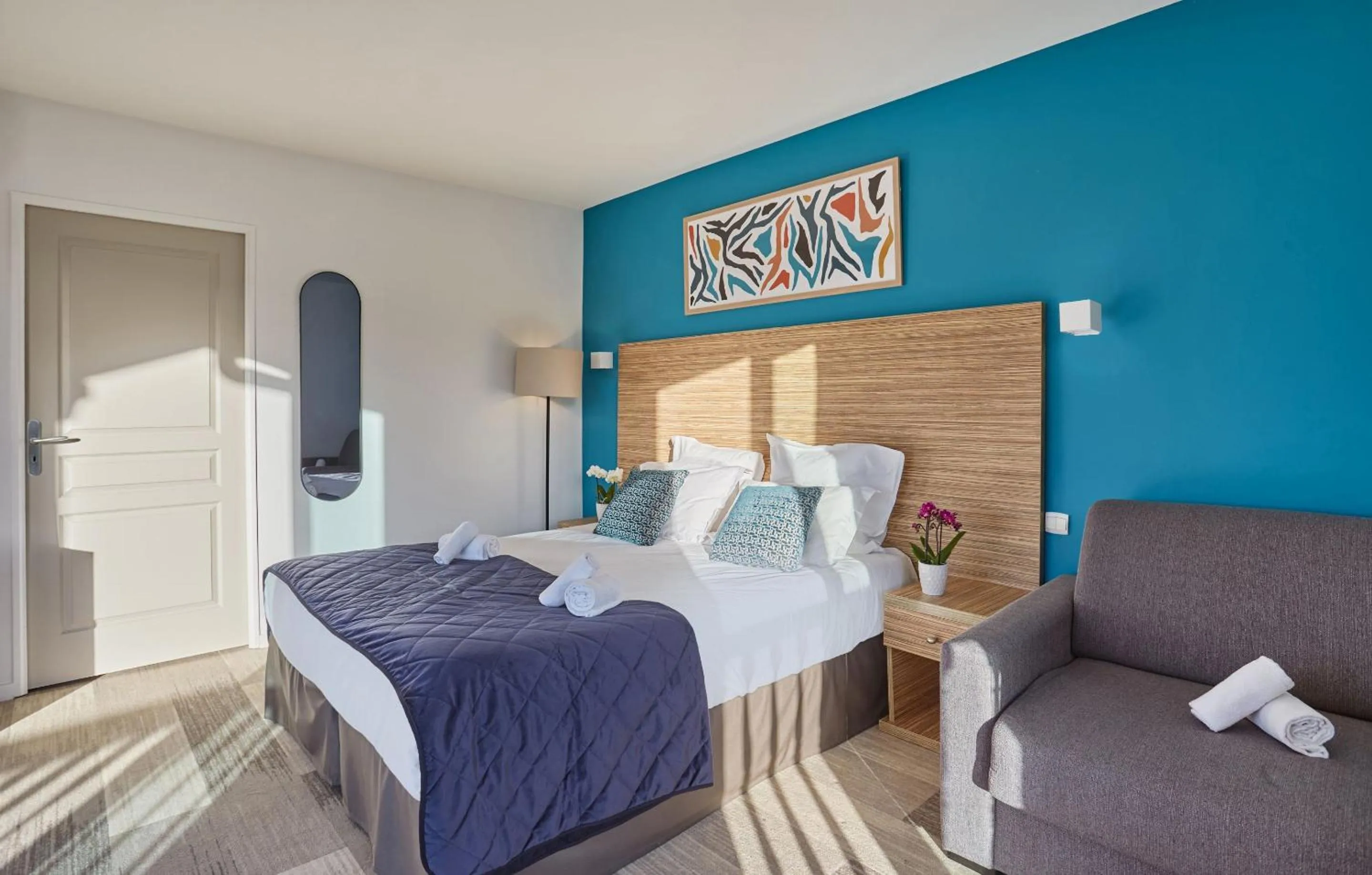 Bedroom, Bed in Hôtel Erromardie by Odalys