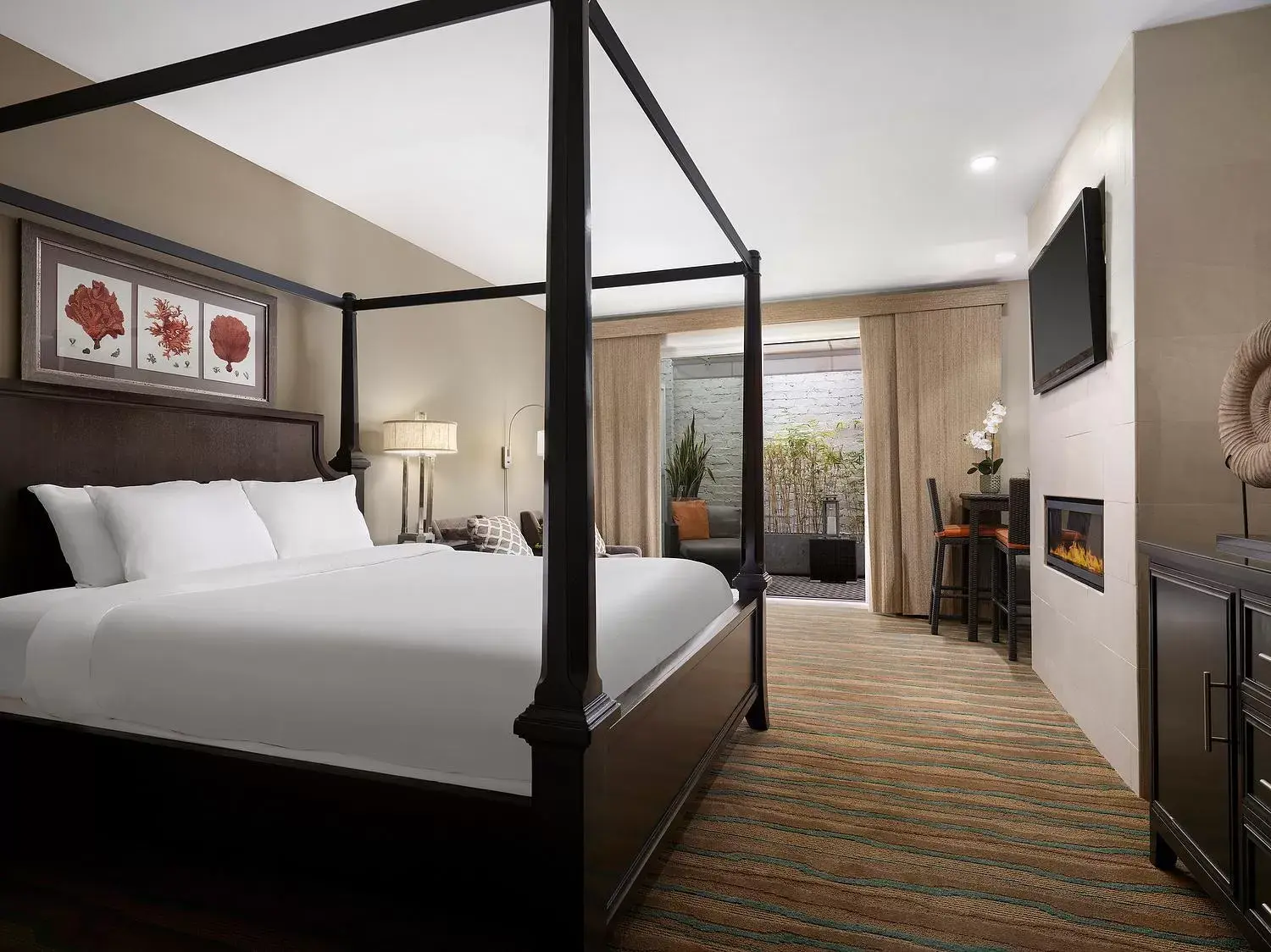 King Room, Fireplace, Private Patio Non-View in Catalina Island Inn King Room, Fireplace, Private Patio Non-View in Catalina Island Inn