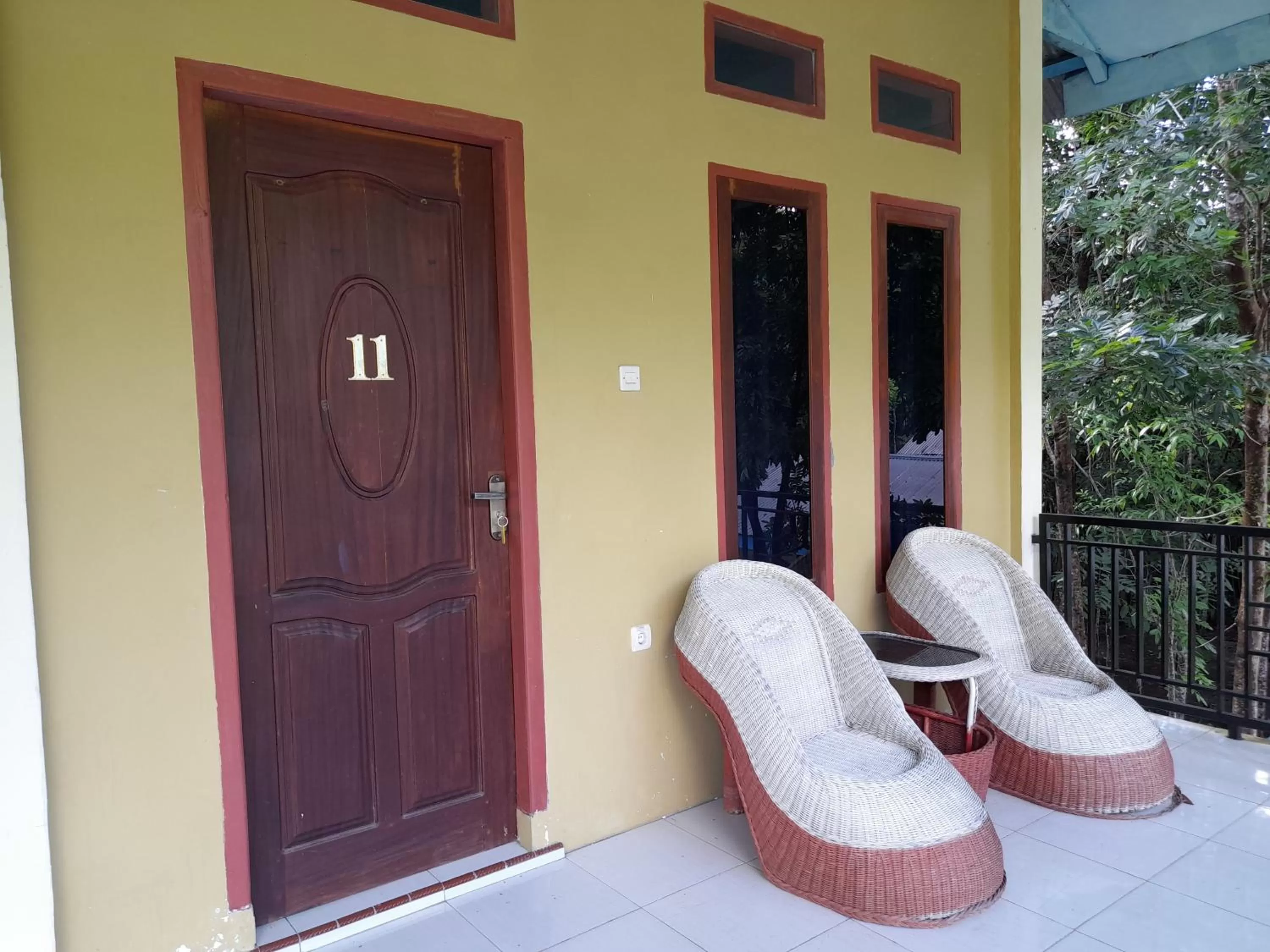 Seating area in Tangkoko Lodge