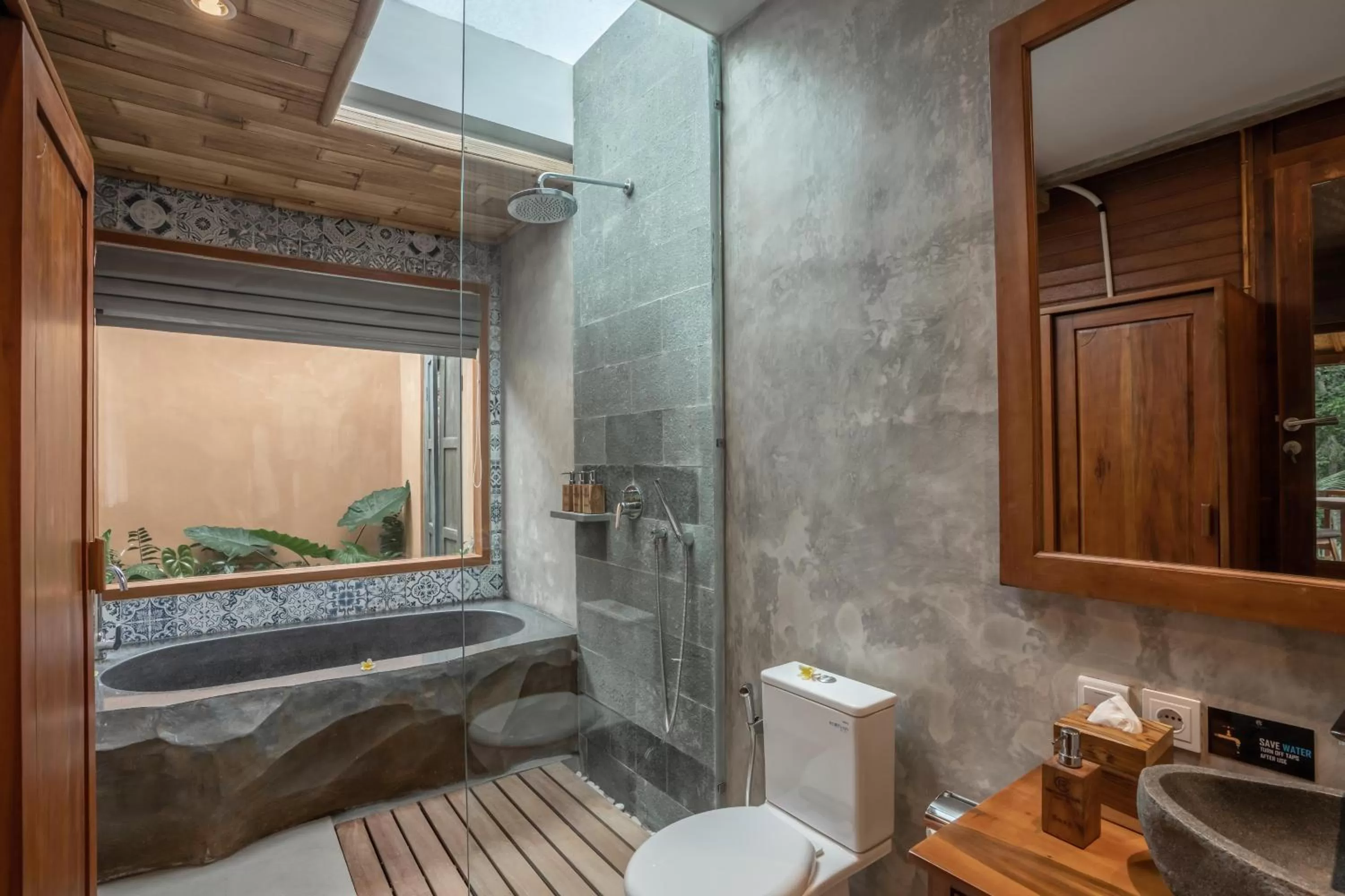 Bathroom, Bed in The Compass Rose Ubud
