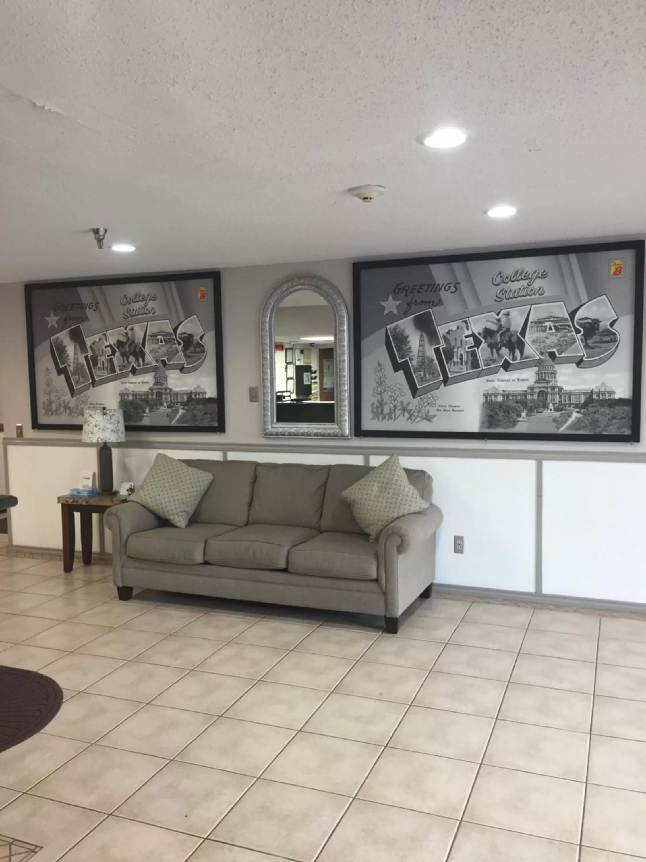 Seating area in Super 8 by Wyndham College Station