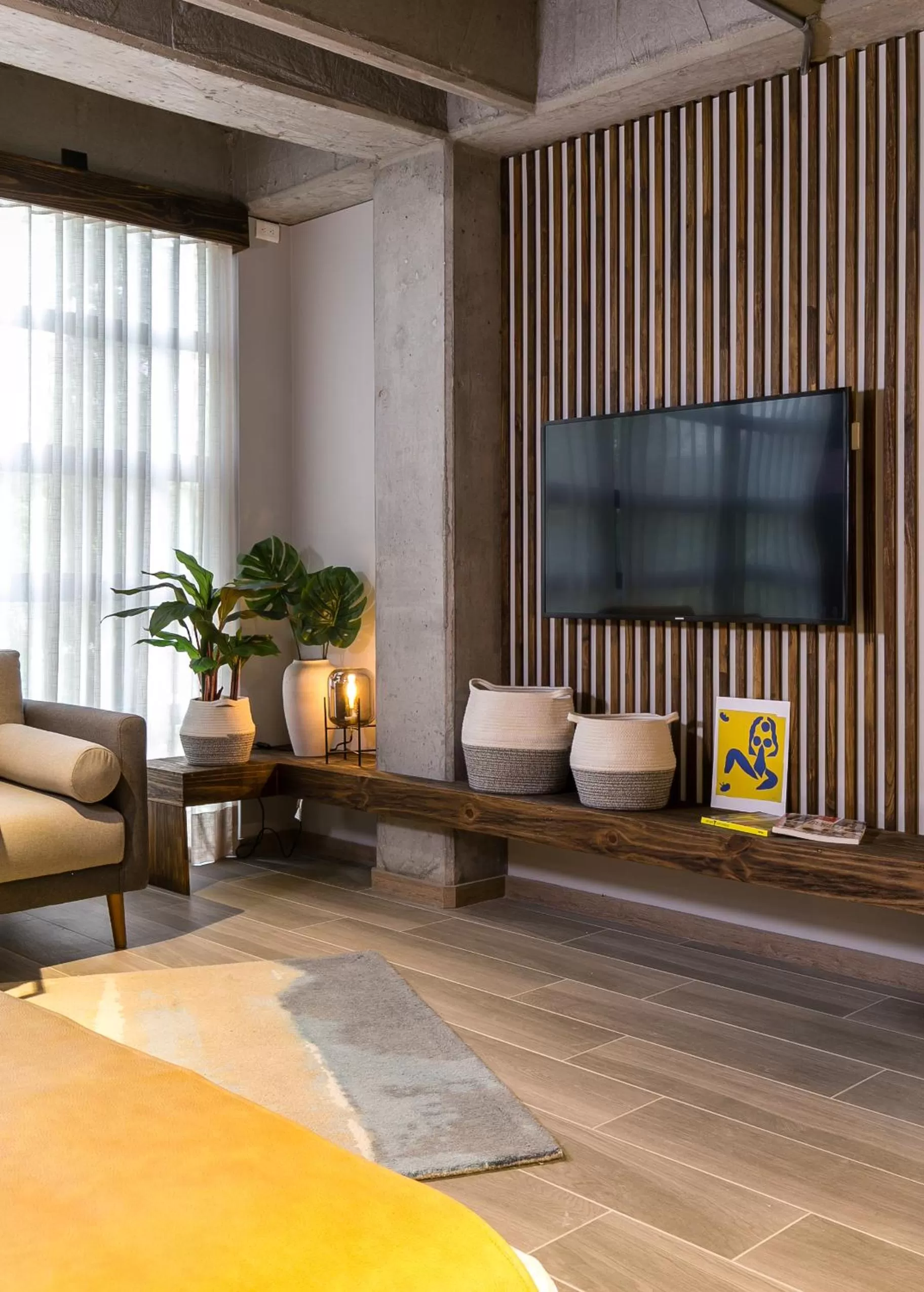 Bed in Factory Lofts Hotel