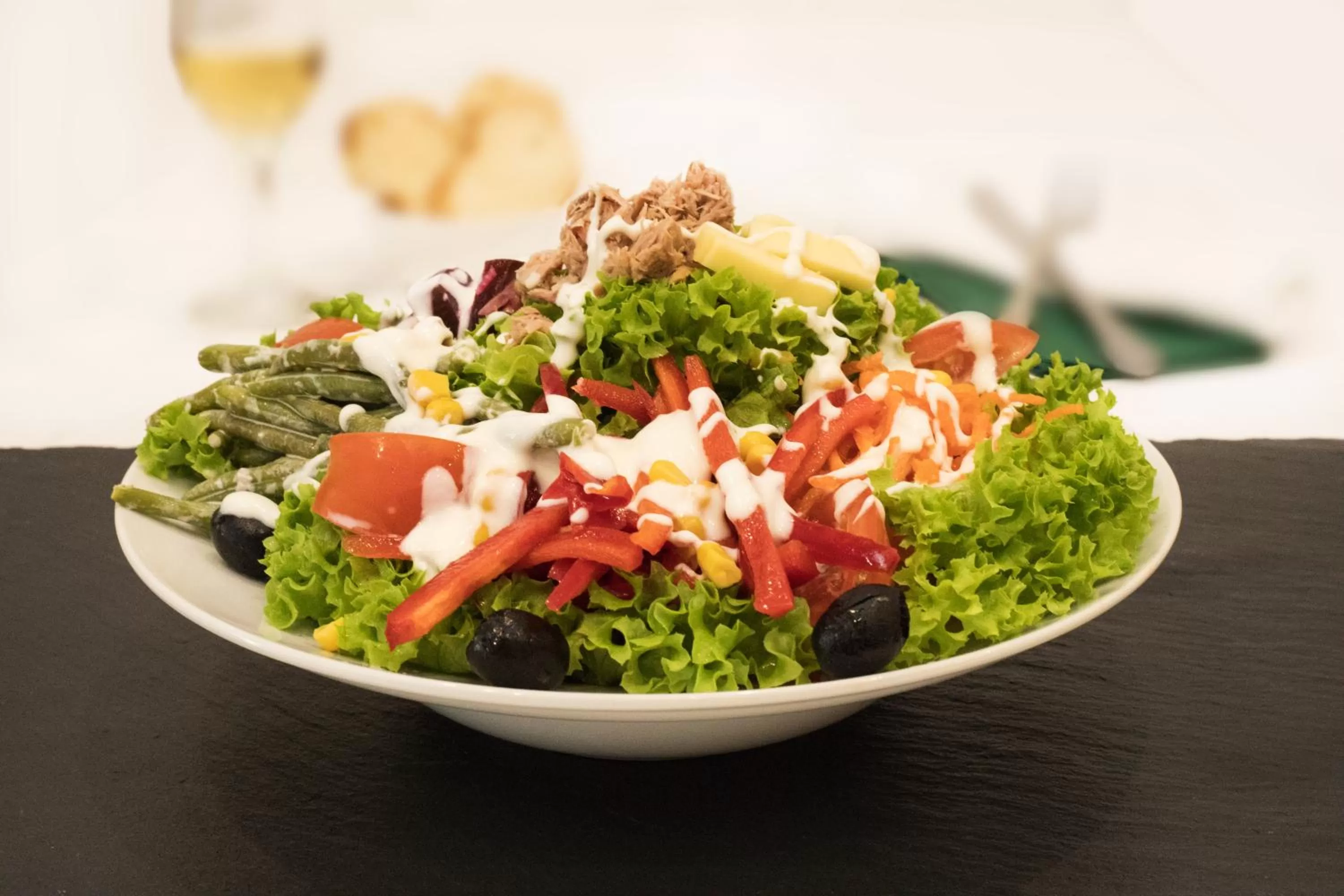 Food close-up in Hotel Restaurant Waldlust