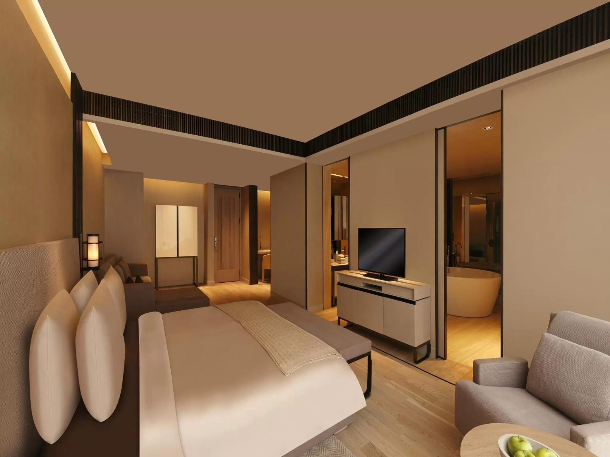 Bedroom, Bed in Roseate House New Delhi