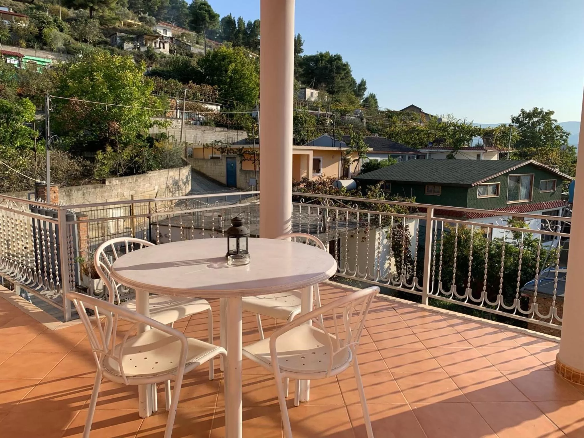 View (from property/room), Balcony/Terrace in Guesthouse Villa Rosa Berat