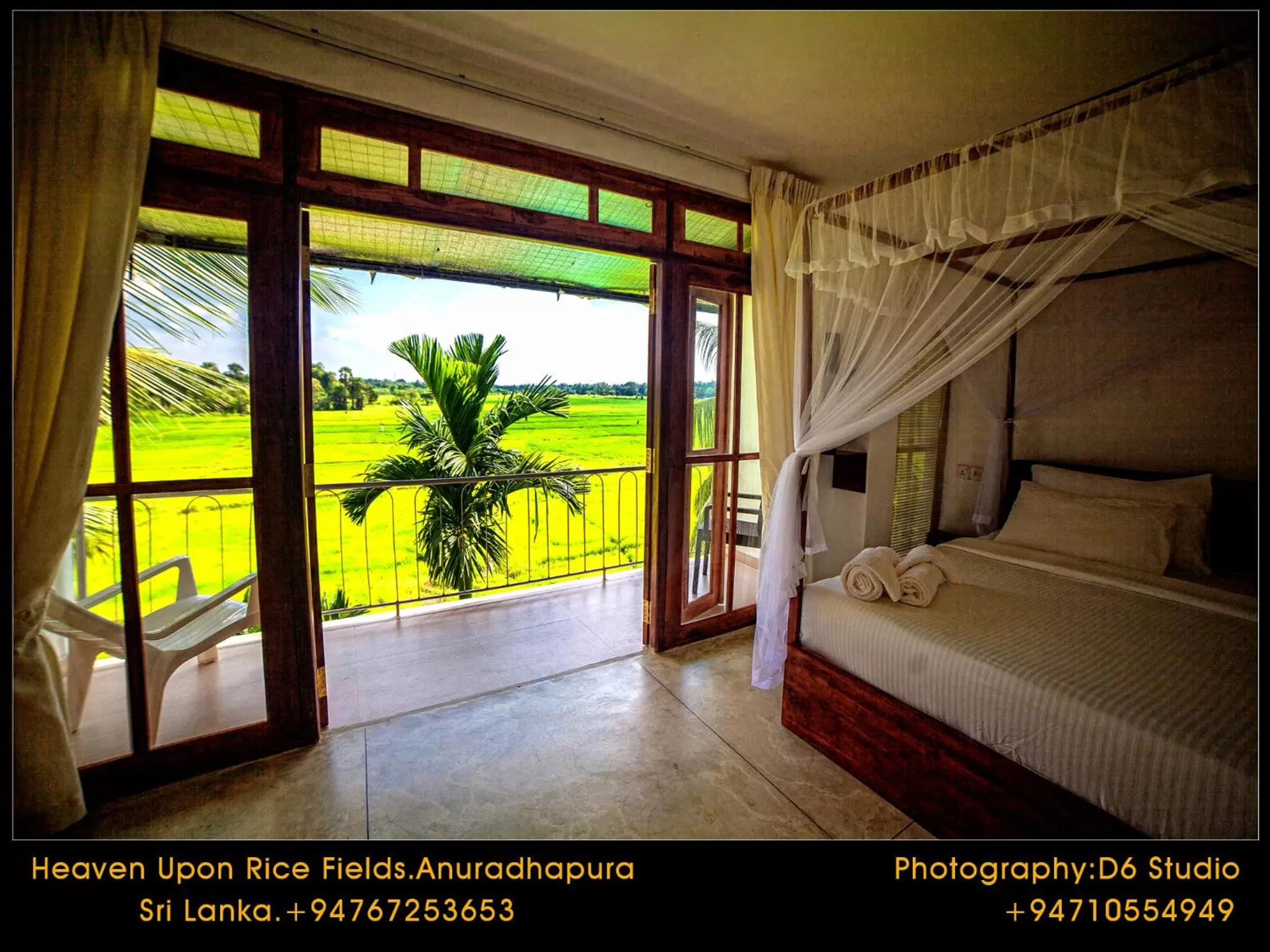 Bedroom, Bed in Heaven Upon Rice Fields