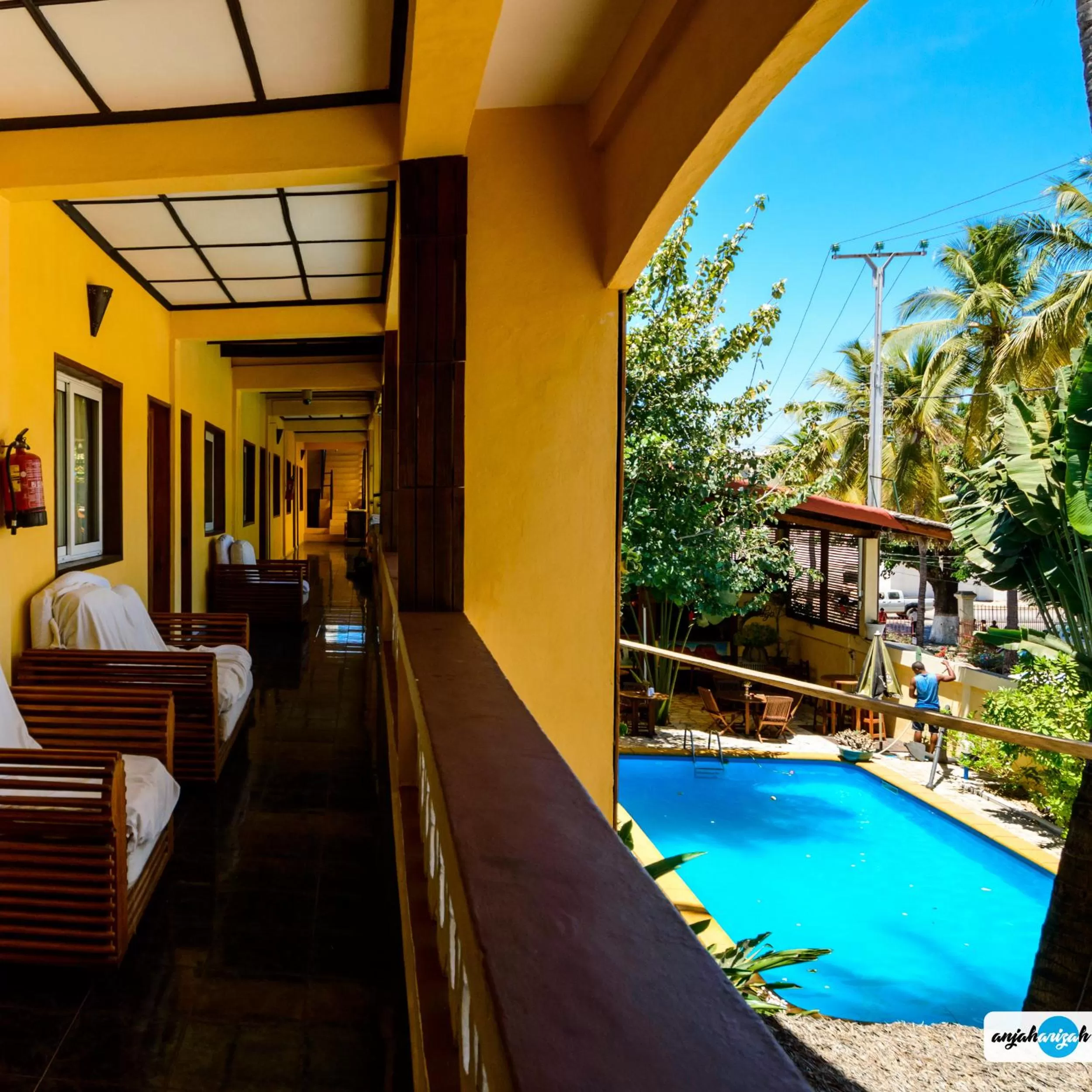 Balcony/Terrace in Hôtel Restaurant Coco Lodge Majunga