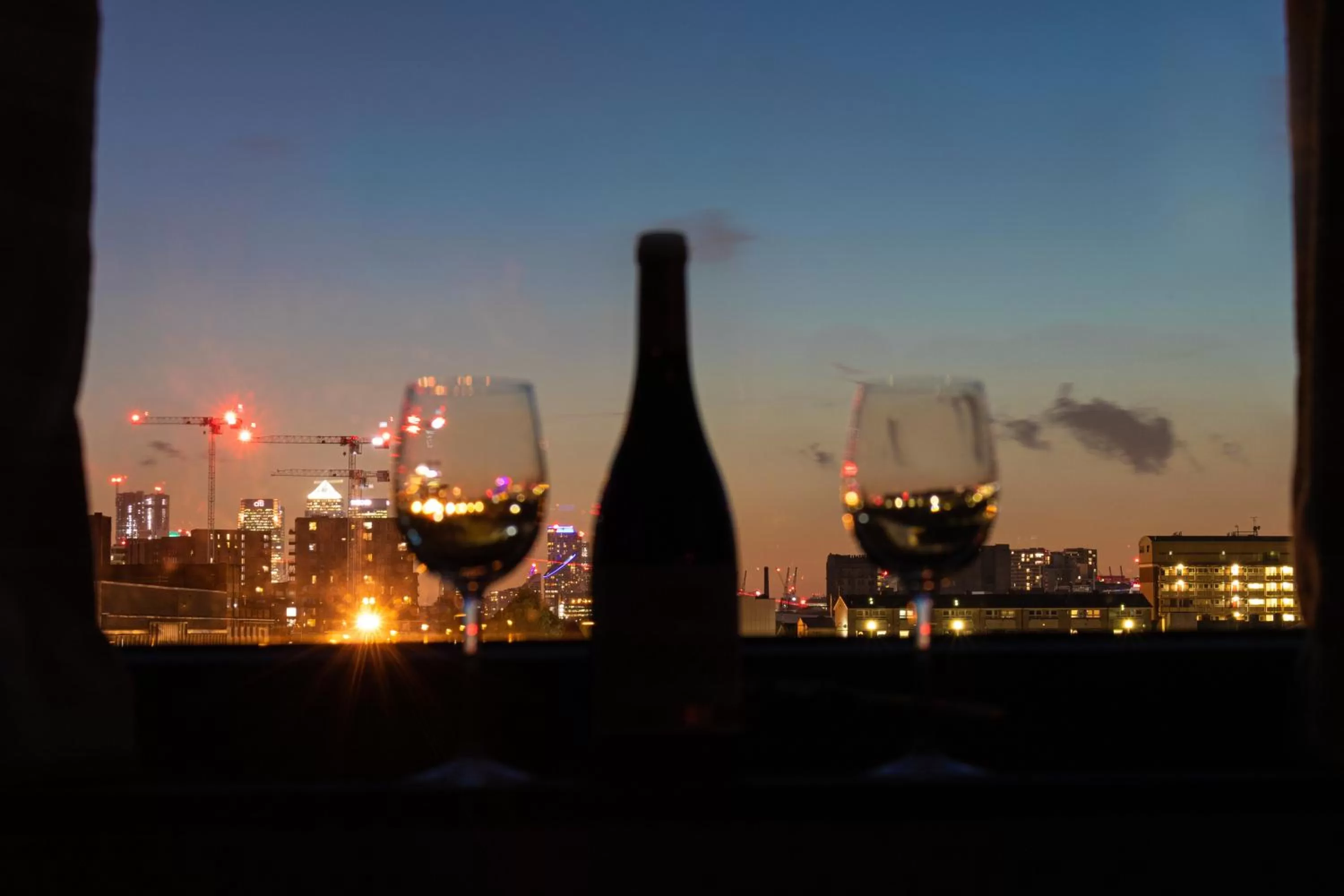 Sunset in London City Airport Hotel