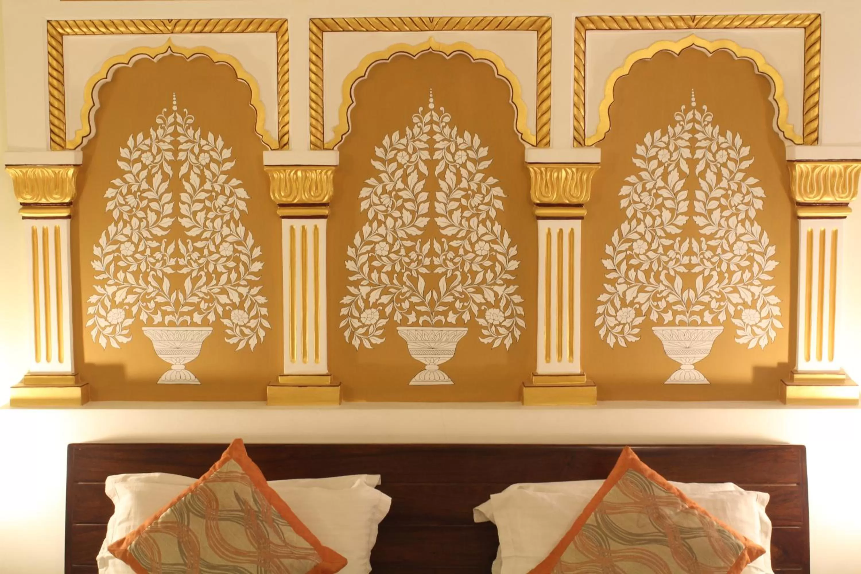 Decorative detail, Bed in Hotel H R Palace