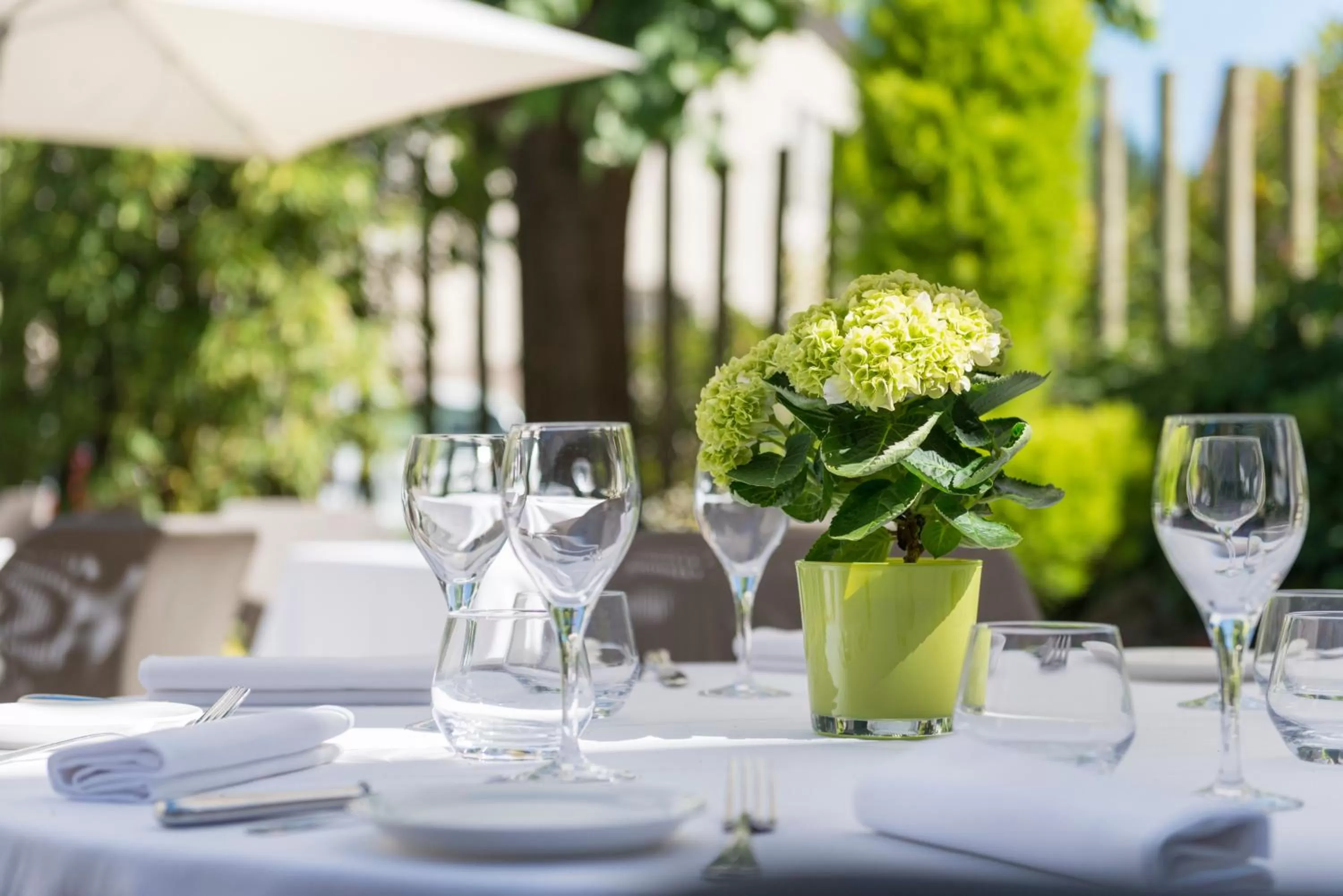 Patio in Hôtel Aux Vieux Remparts
