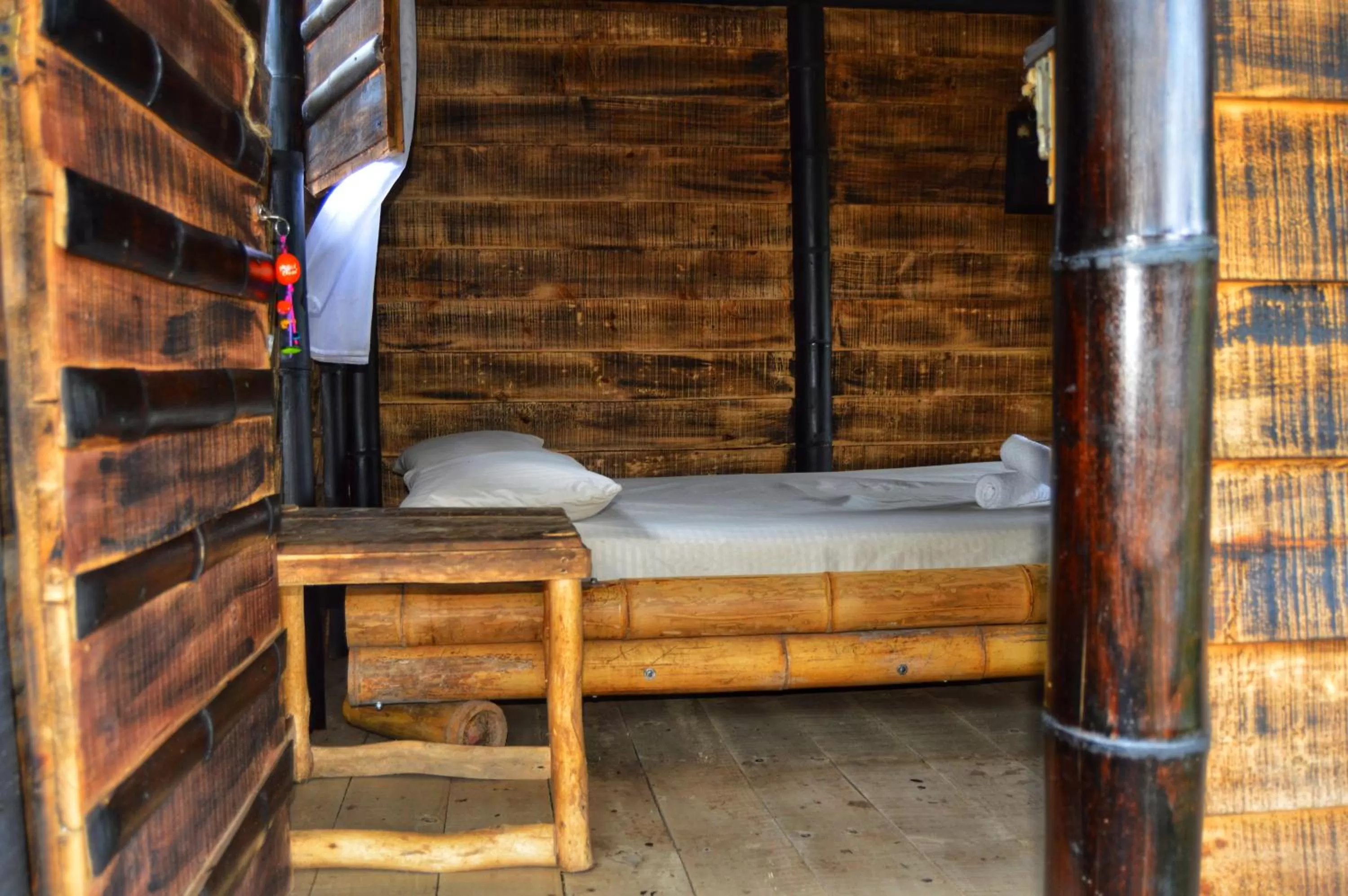 Bedroom, Bed in Cabañas Rústicas El Viejo Tambo By Rotamundos