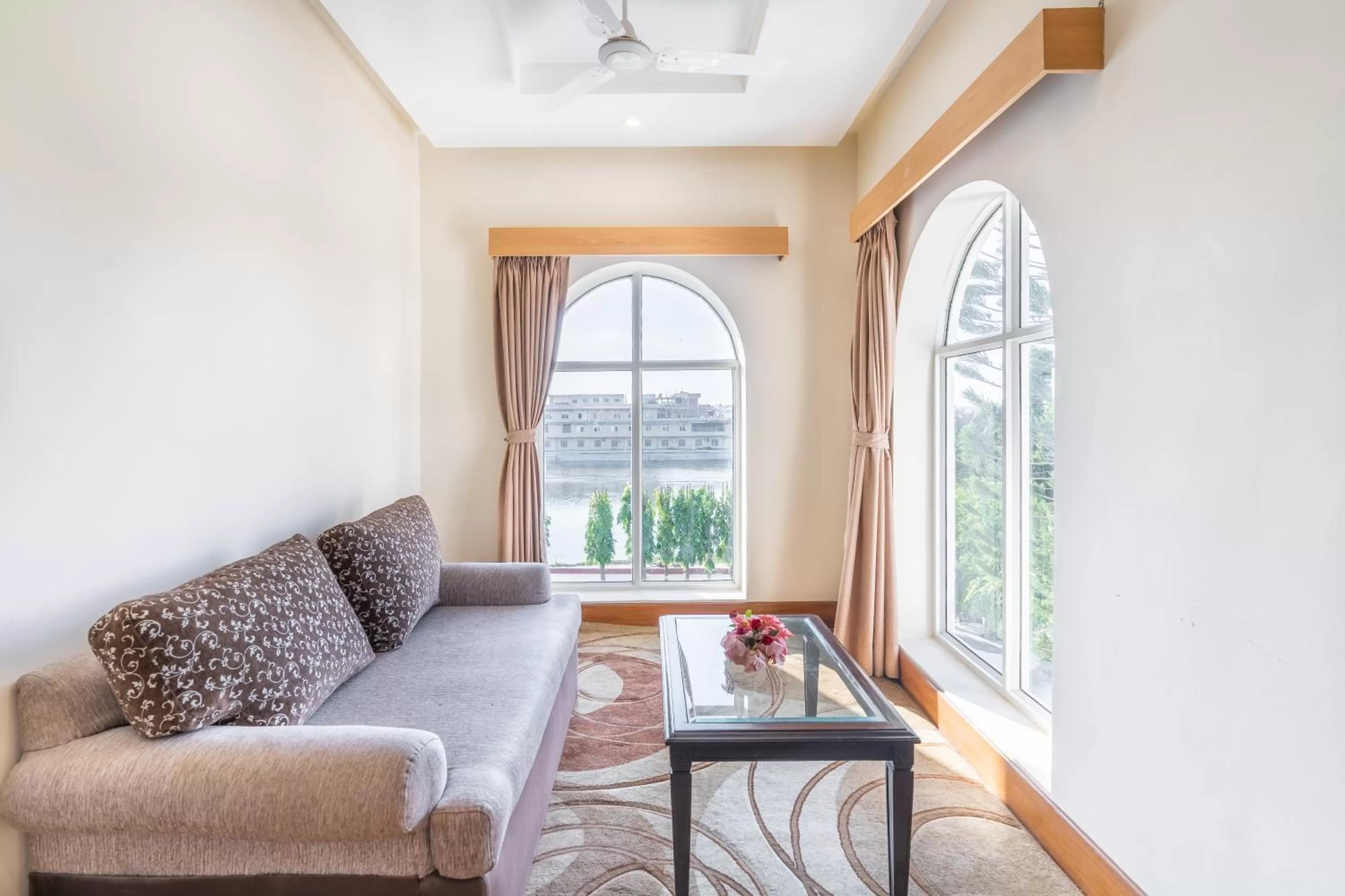 Living room in Mithila Yatri Niwas