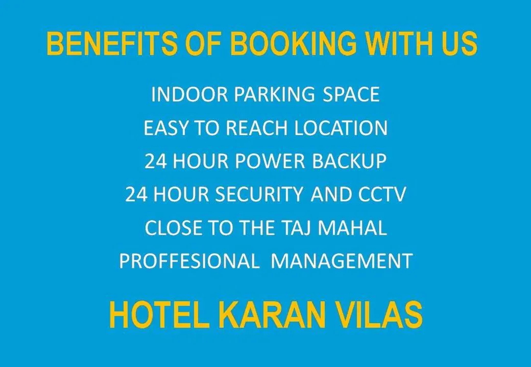 Text overlay in Hotel Karan Vilas