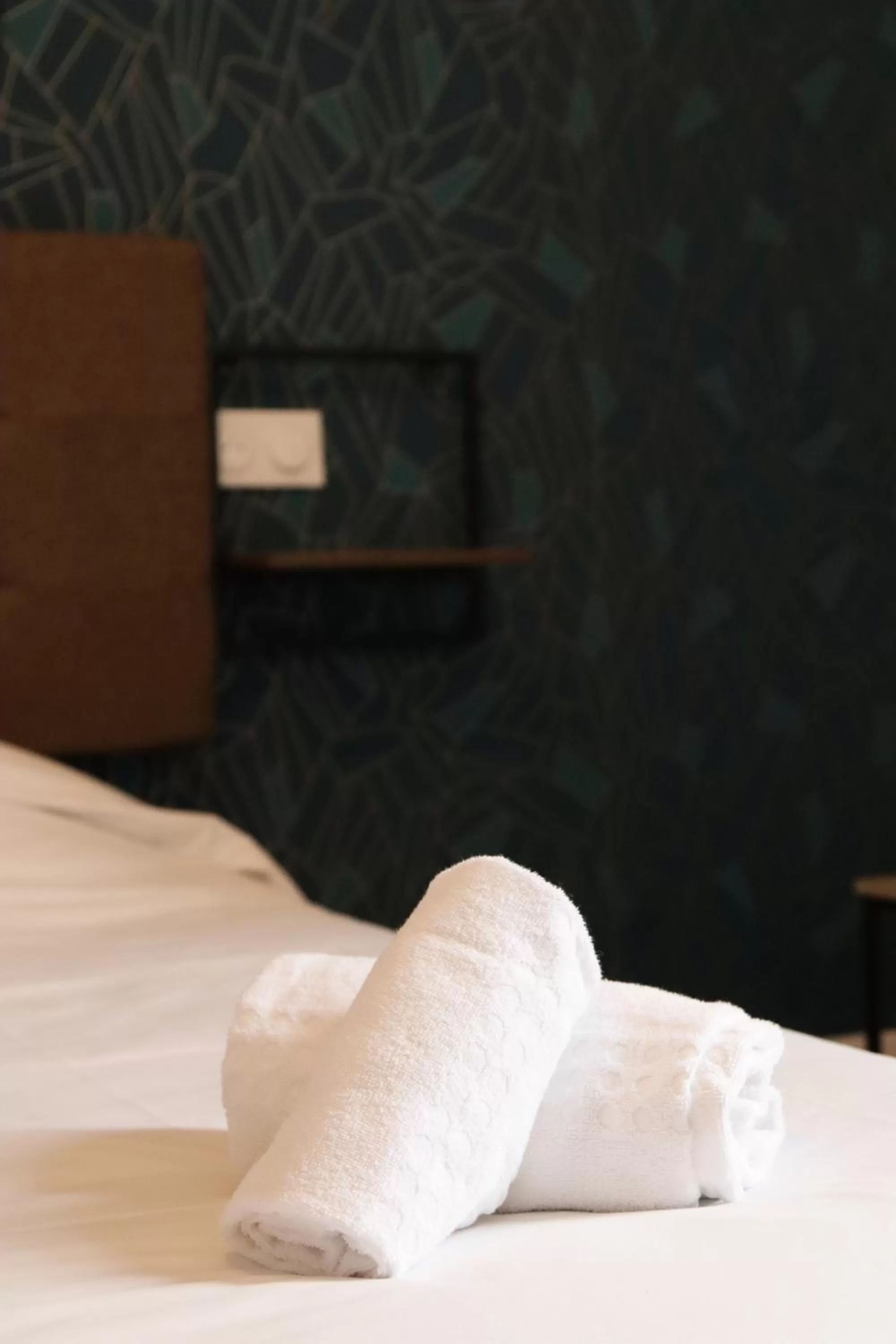 Bedroom, Bed in Hôtel & Restaurant Le Patio VICHY