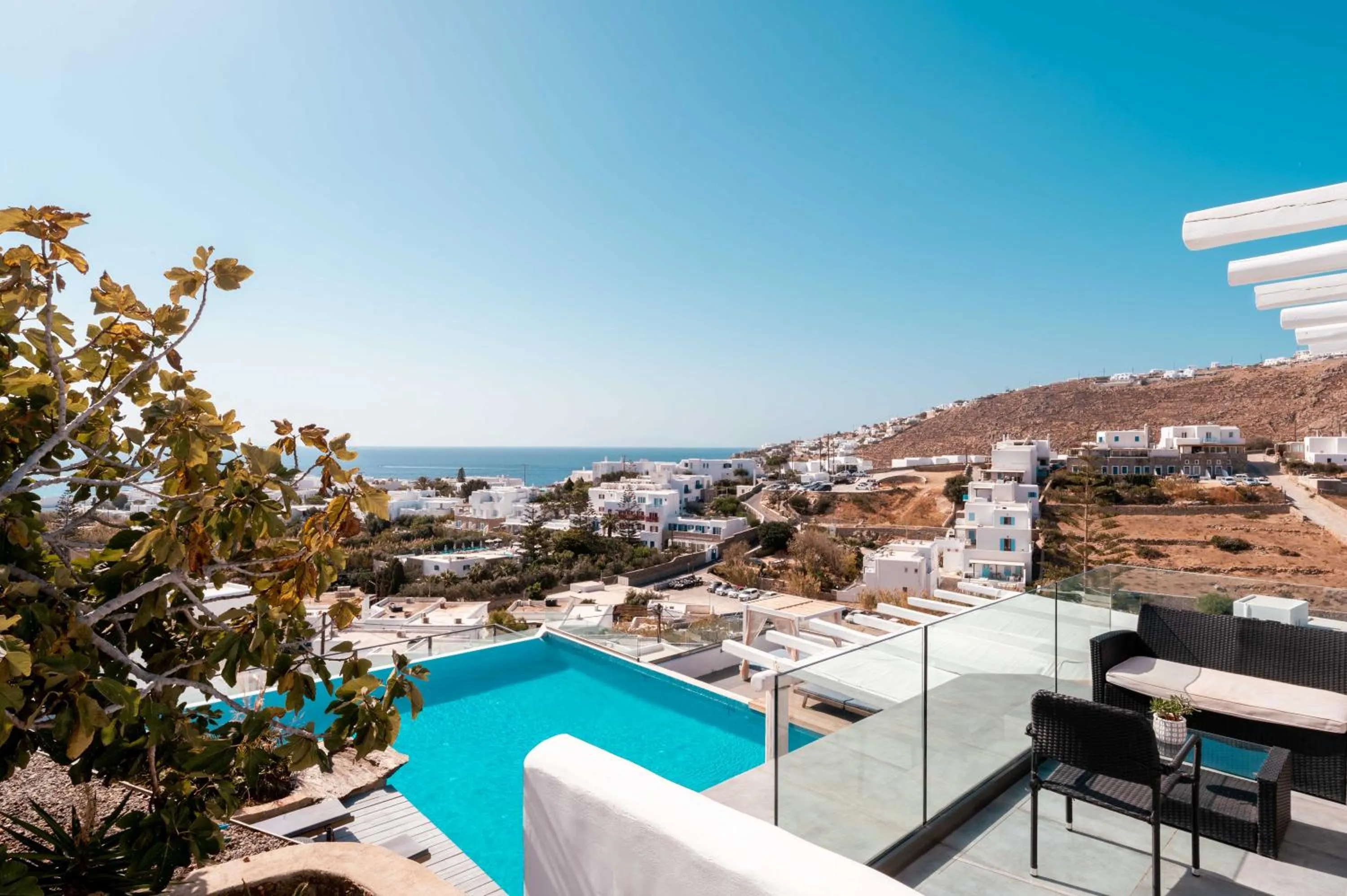 Pool view in Mr & Mrs White Mykonos