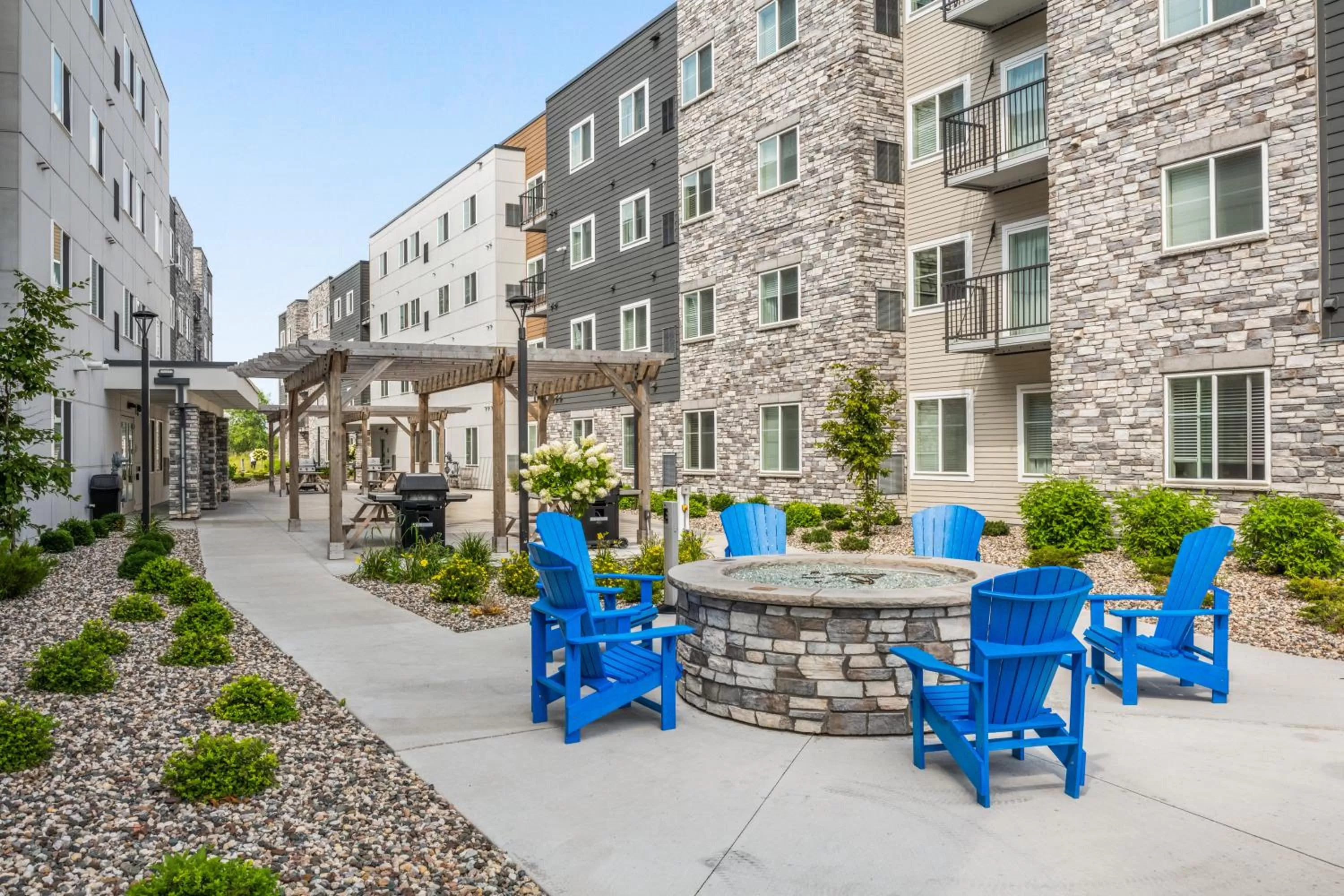 Patio in WaterWalk Extended Stay by Wyndham Minneapolis - Plymouth