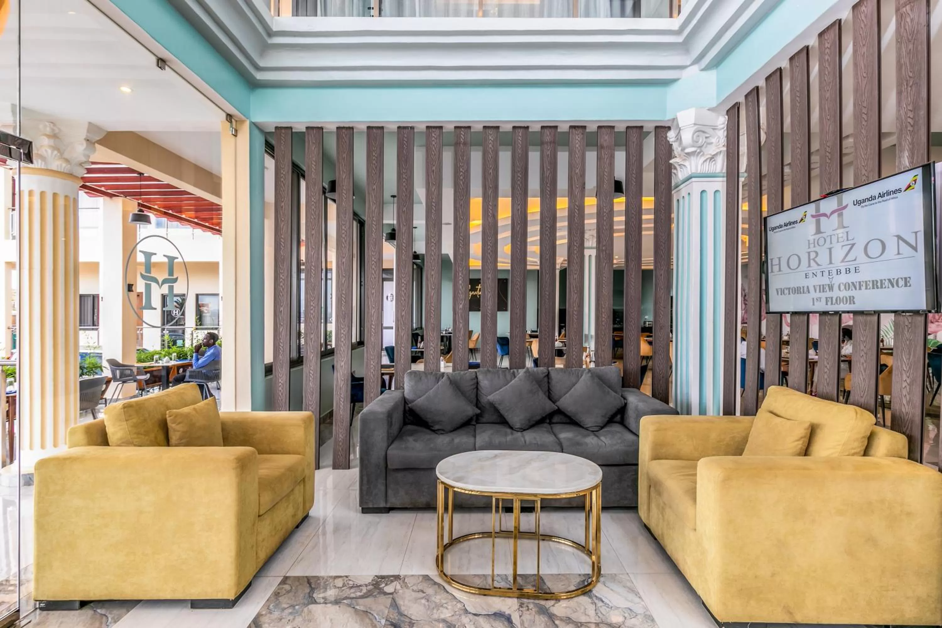 Seating area in Hotel Horizon Entebbe