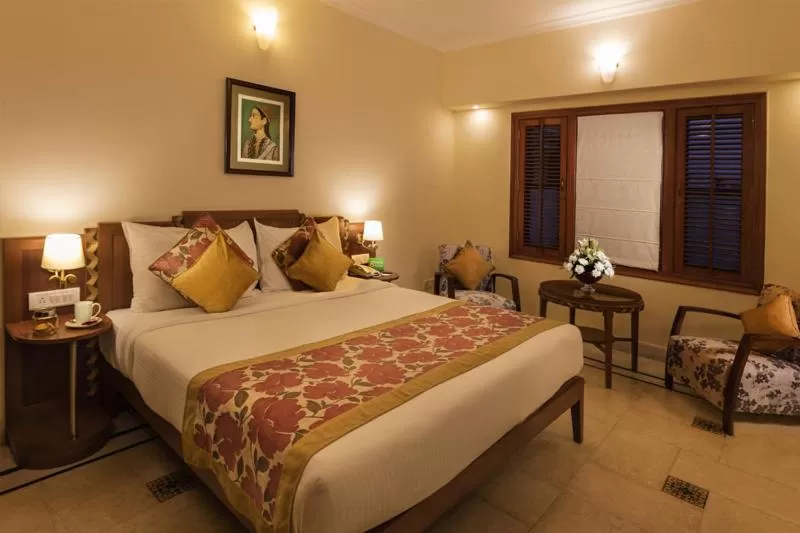 Bed in Jehan Numa Palace Hotel