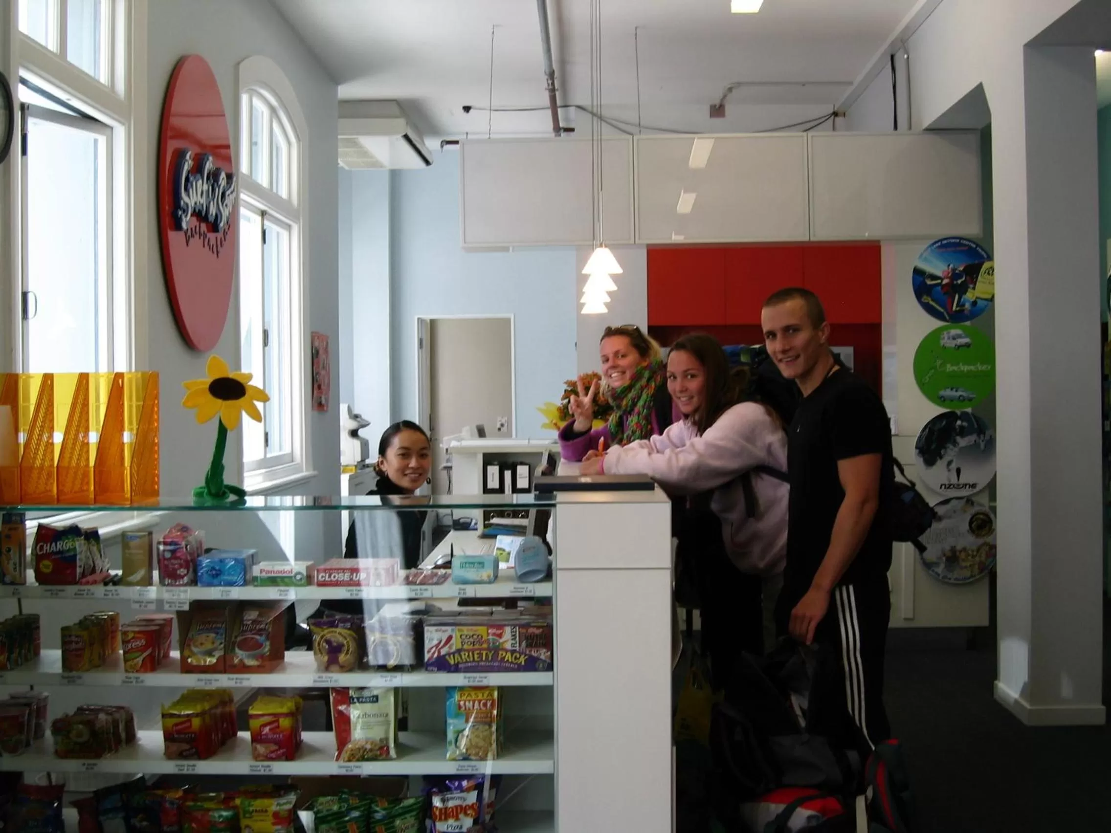 Staff in Surf 'N' Snow Backpackers Across Sky Tower