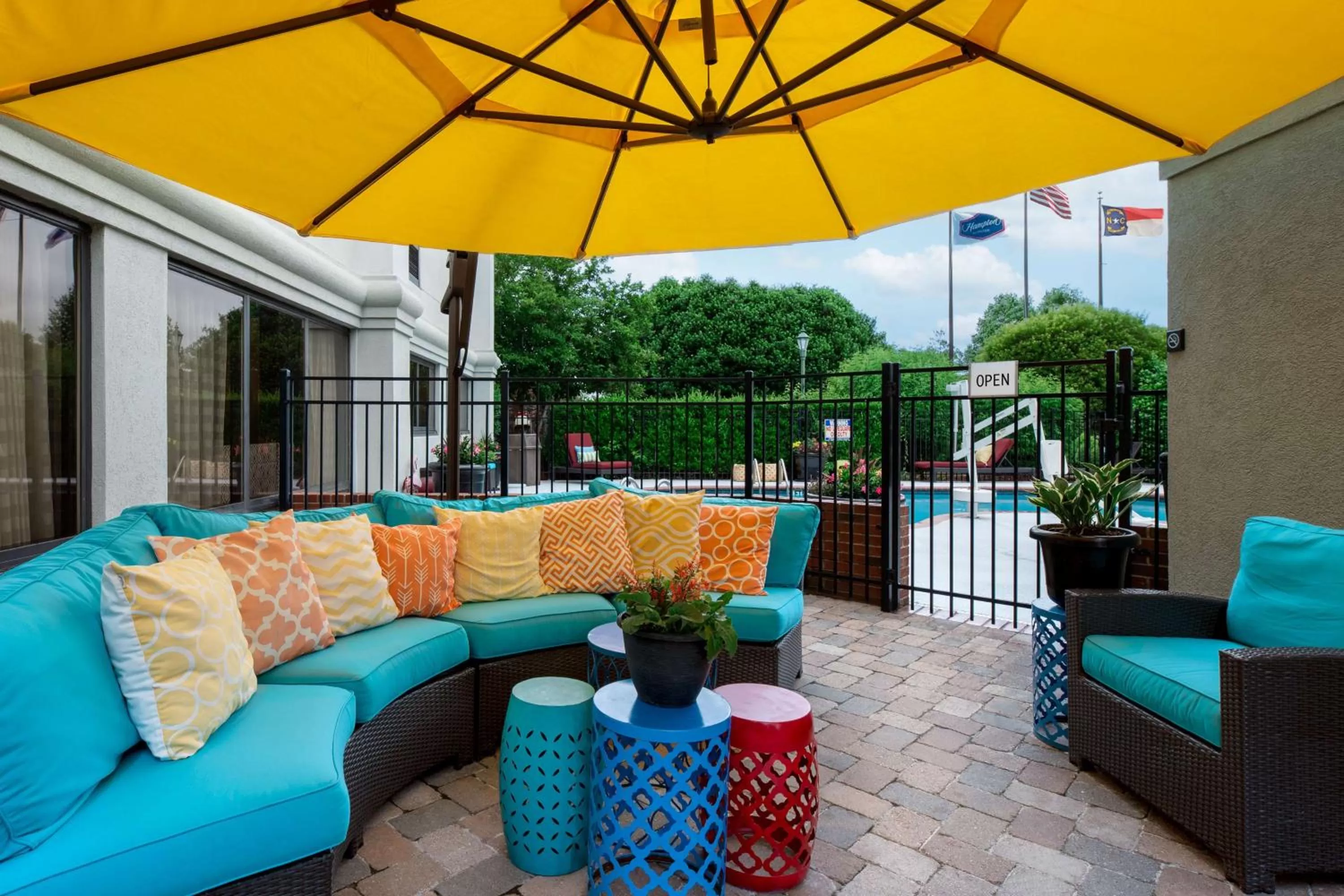 Pool view in Hampton Inn Winston-Salem Hanes Mall