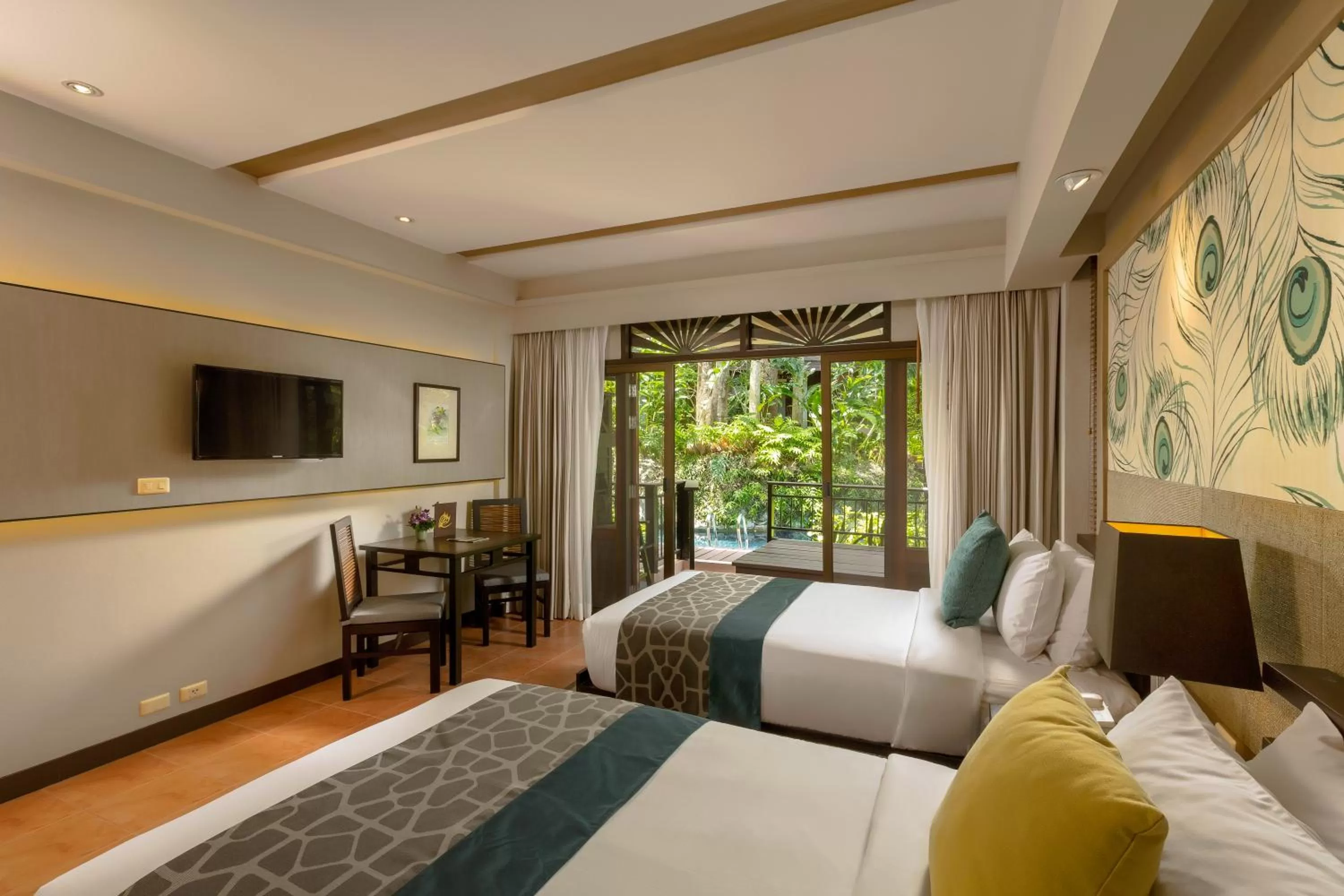 View (from property/room), Bed in Khaolak Merlin Resort