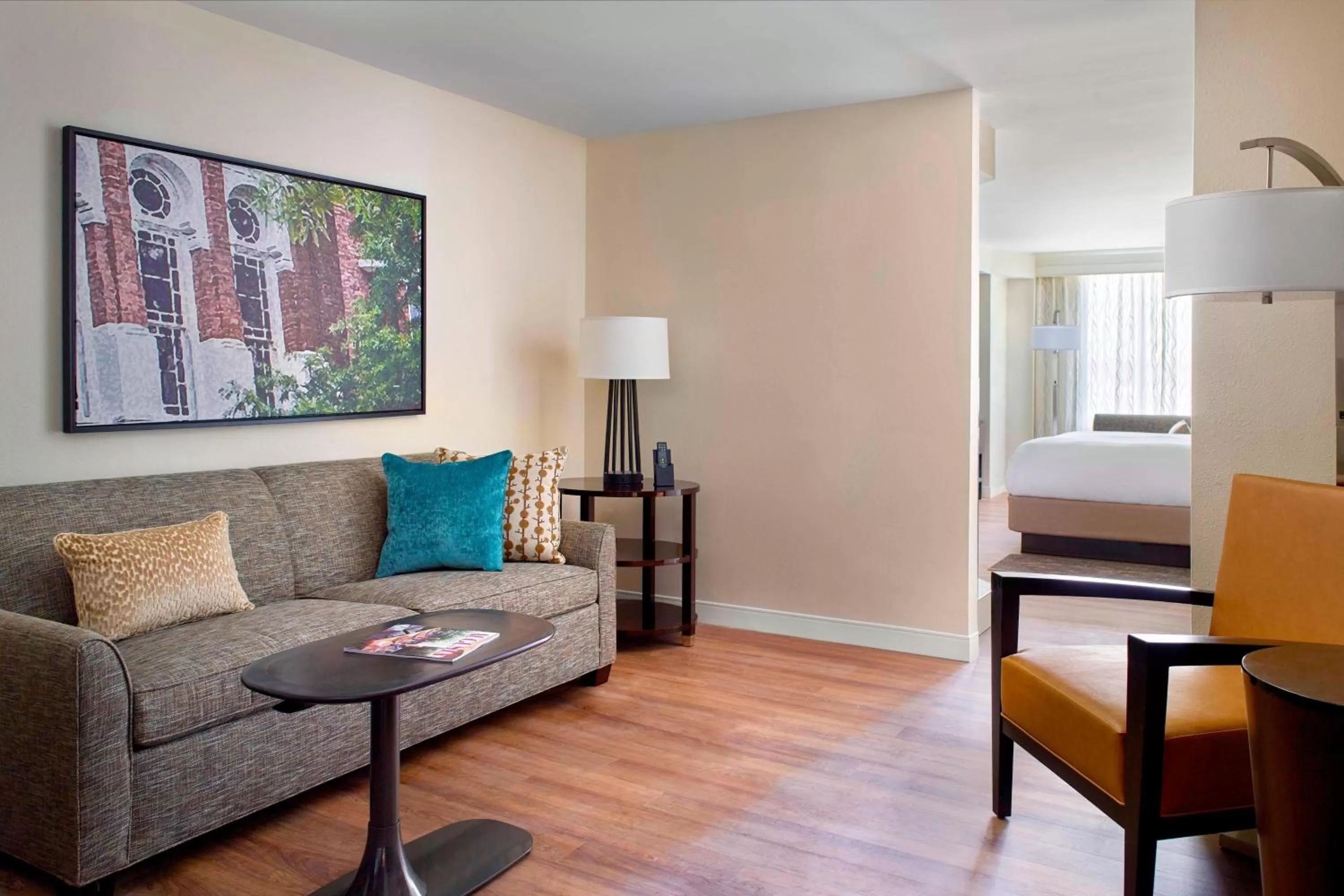 Swimming pool, Bed in Augusta Marriott at the Convention Center