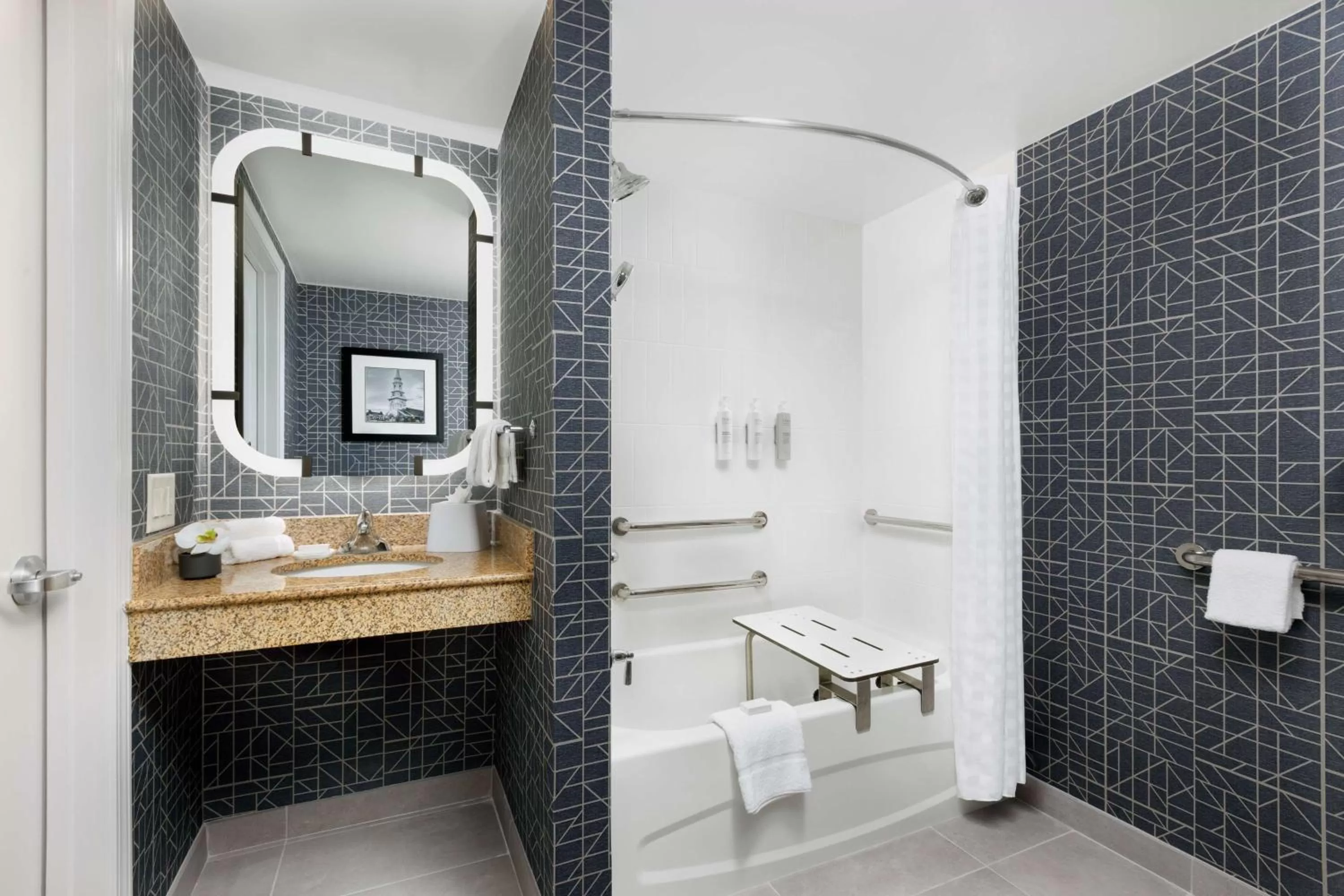 Bathroom in Homewood Suites by Hilton Portsmouth