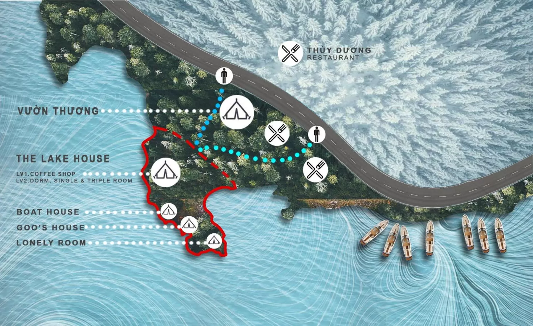 Facade/entrance in The Lake House Dalat