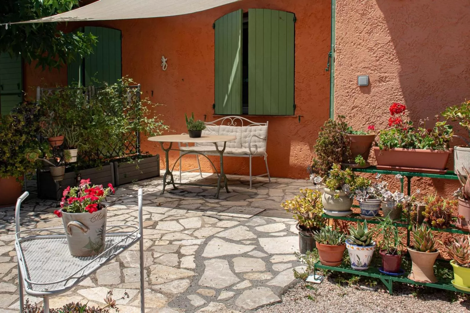 Patio in Le Clos des Oliviers 188 chemin du Hameau des Bourges 06650 Le Rouret
