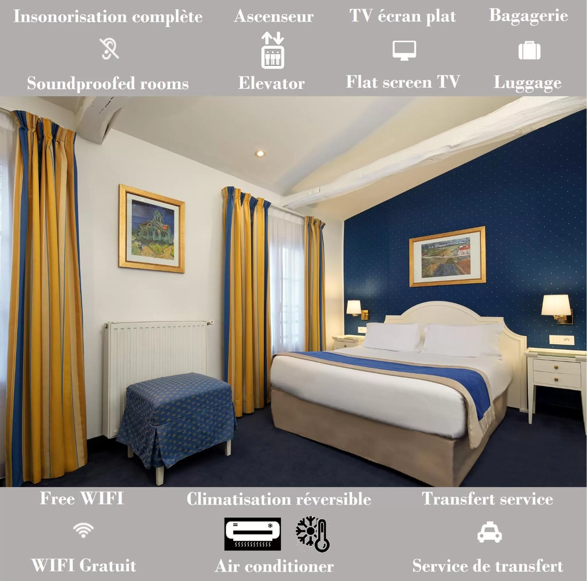 Bed in Austin's Arts Et Metiers Hotel