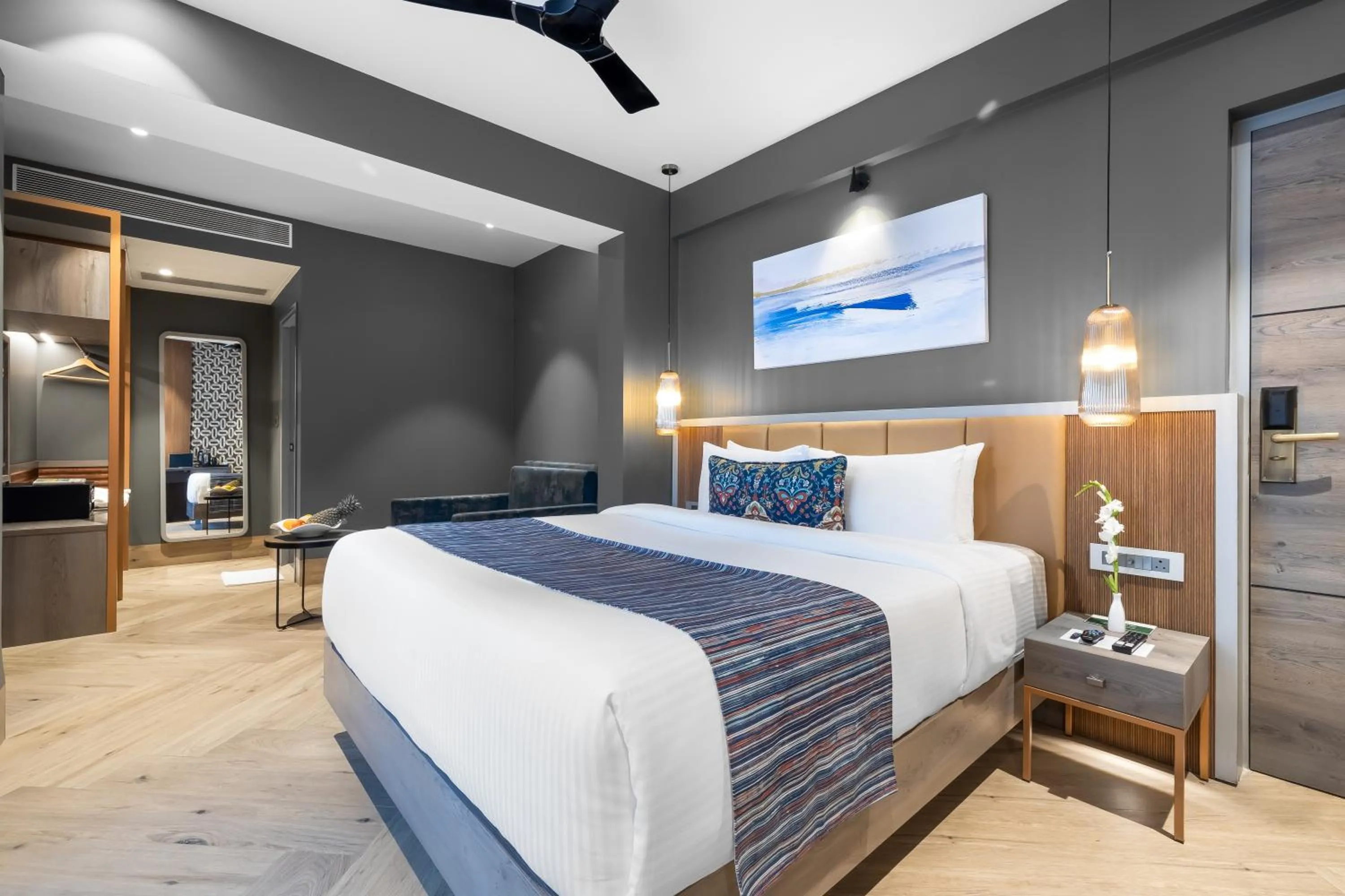 Bed in Clarion Hotel Ocean Palms Goa