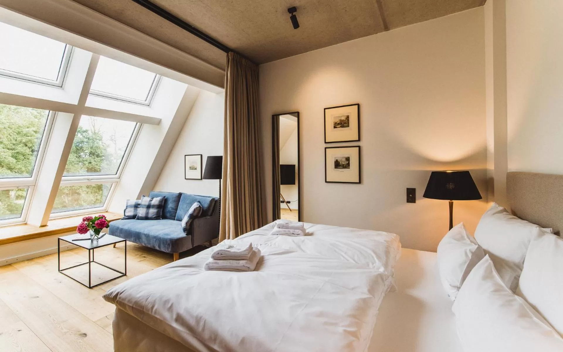 Living room, Bed in Gut Damp Ferien Lofts