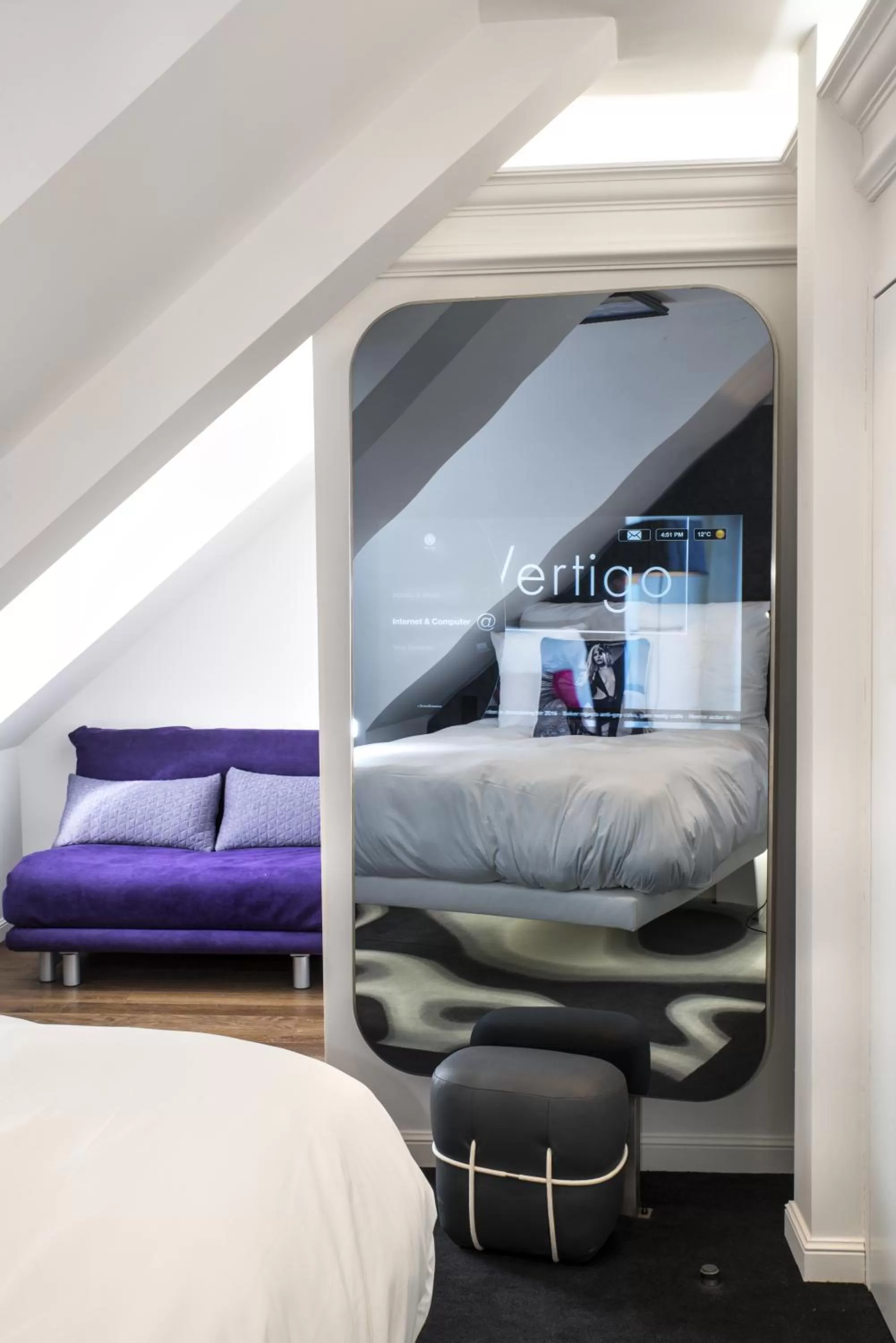 Bedroom, Bed in Vertigo Hotel, Dijon, a Member of Design Hotels