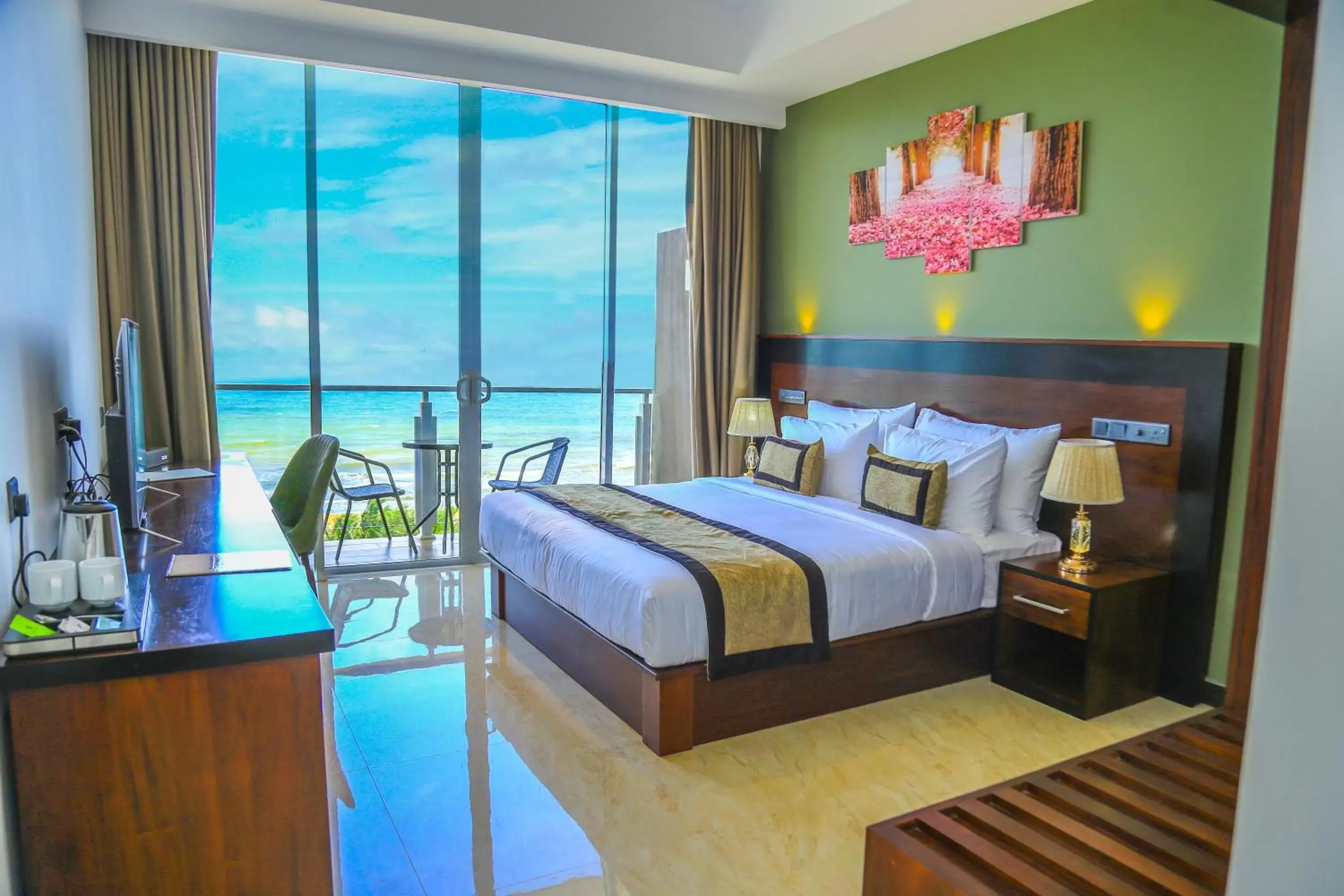 Deluxe Double Room with Balcony & Sea View (PCR Tests Available on Request at a Cost) - single occupancy in Ruvisha Beach Hotel Deluxe Double Room with Balcony & Sea View (PCR Tests Available on Request at a Cost) - single occupancy in Ruvisha Beach Hotel